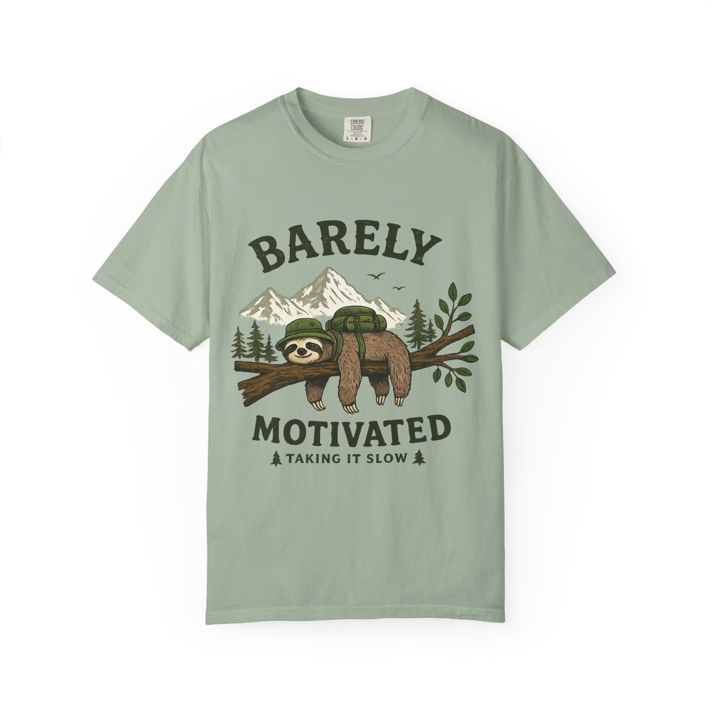 Barely Motivated Sloth Unisex Garment-Dyed T-Shirt