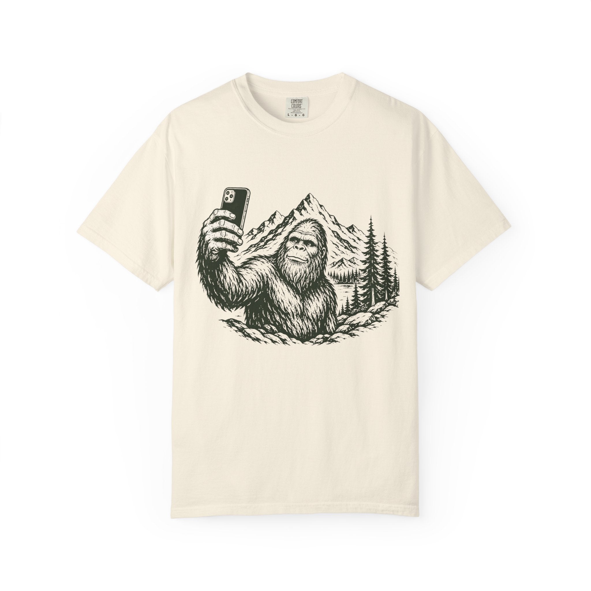 Bigfoot Selfie Garment-Dyed Adult T-Shirt