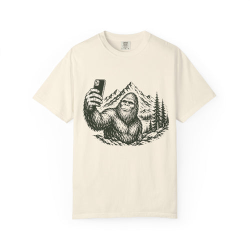 Bigfoot Selfie Garment-Dyed Adult T-Shirt