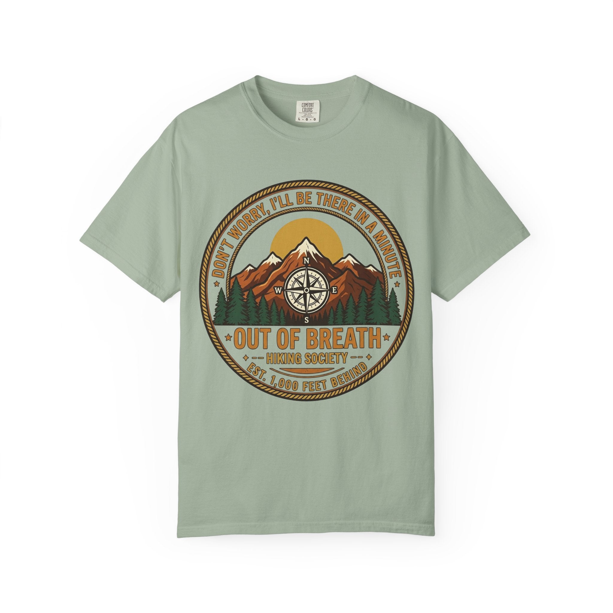 Out of Breath Hiking Society Adult Garment-Dyed T-Shirt