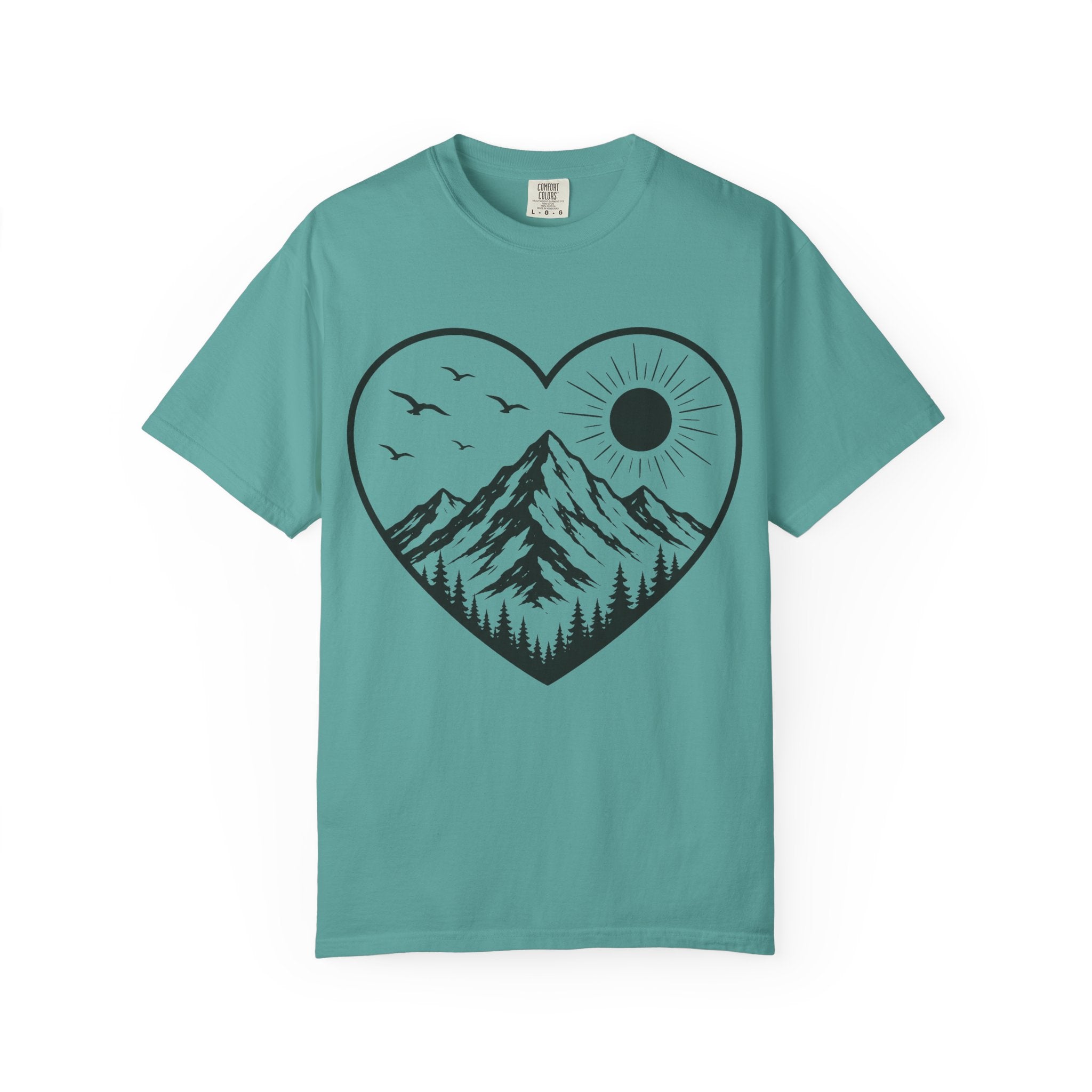 Love the Outdoors Heart Shape Garment-Dyed Adult T-Shirt