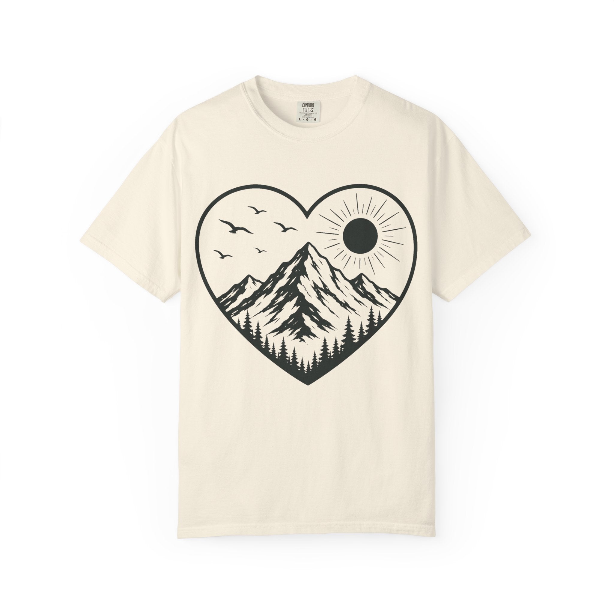 Love the Outdoors Heart Shape Garment-Dyed Adult T-Shirt