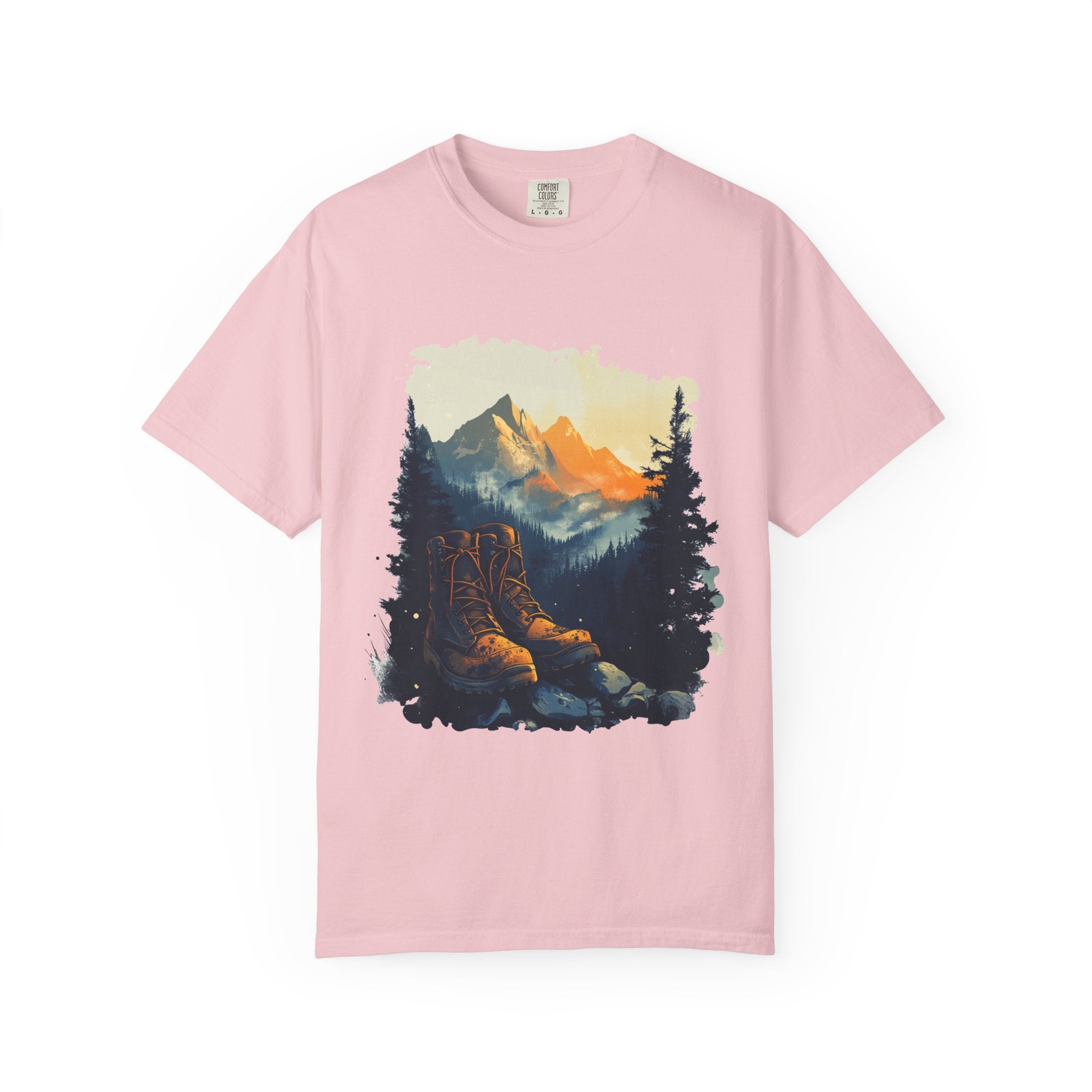 Hiking Boots Mountain View Unisex Garment-Dyed T-Shirt