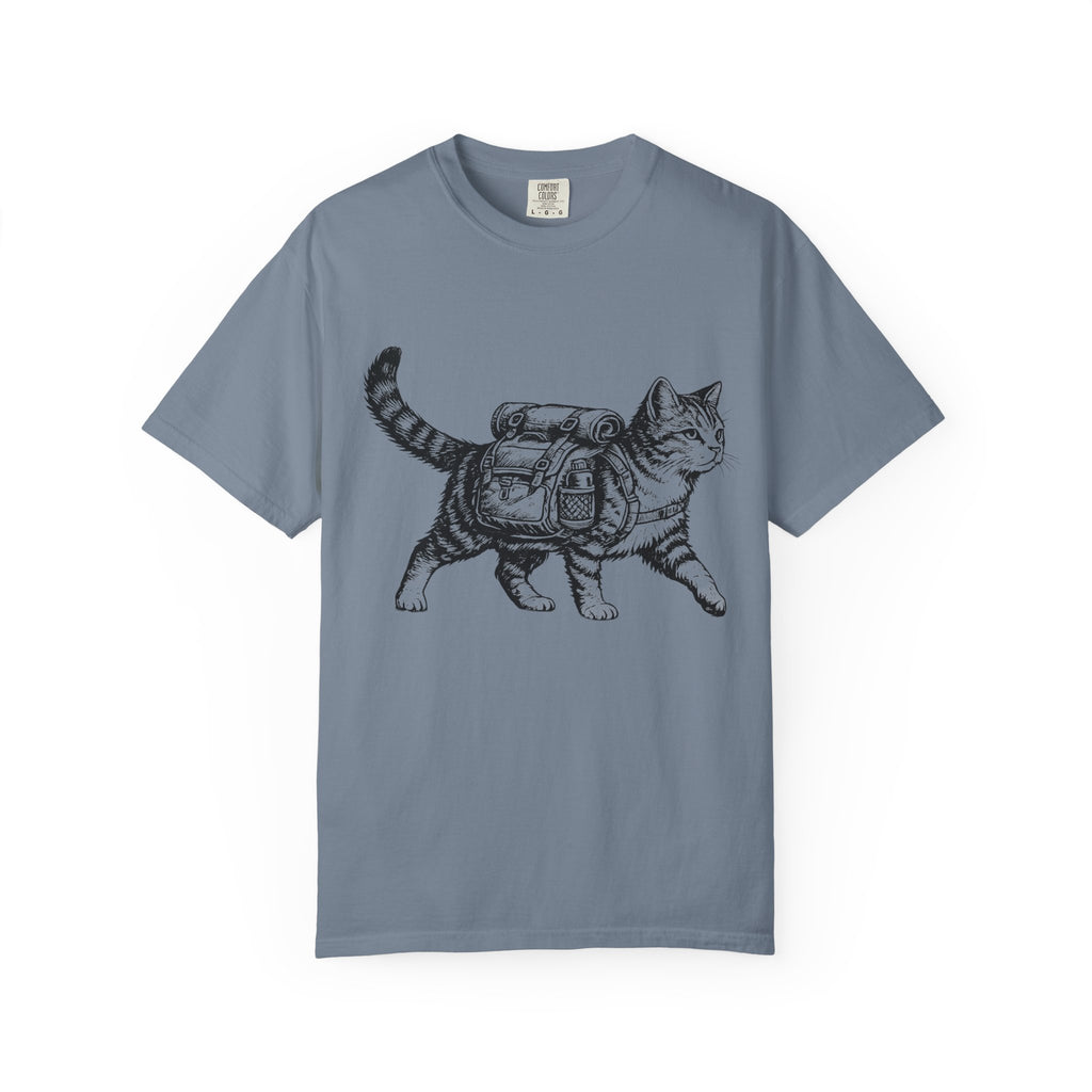 Backpacking Kitty Garment-Dyed Adult T-Shirt
