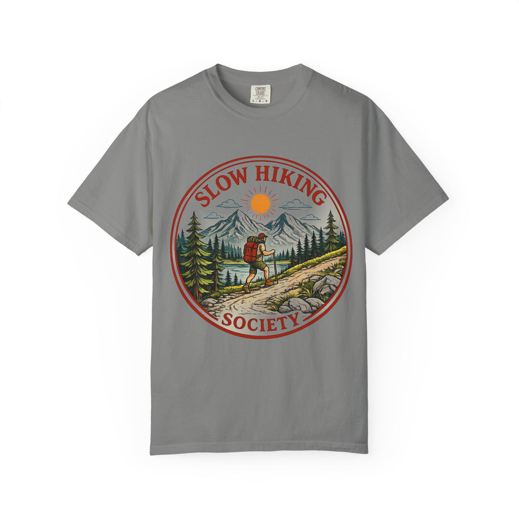 Slow Hiking Scenic Unisex Garment-Dyed T-shirt