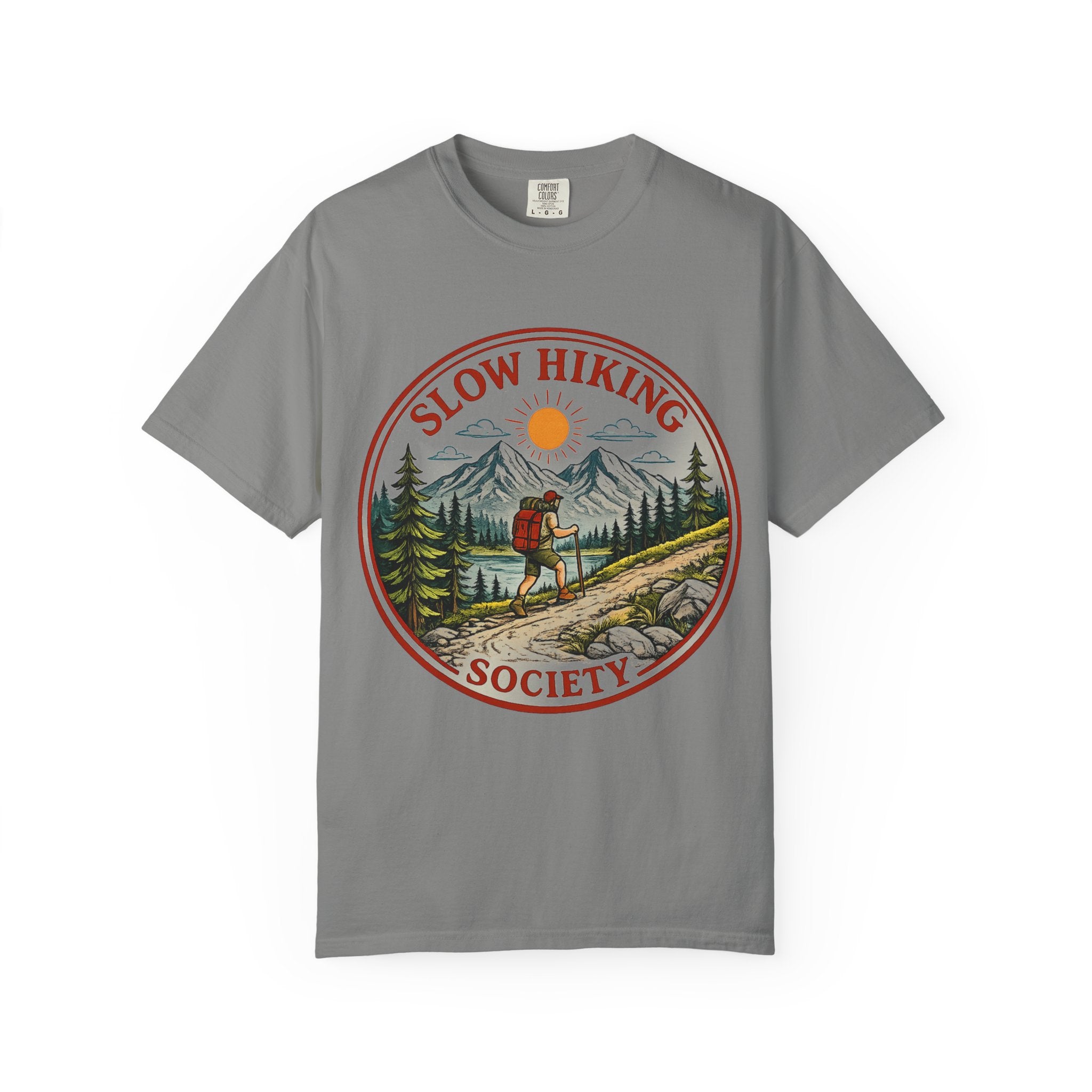 Slow Hiking Scenic Unisex Garment-Dyed T-shirt