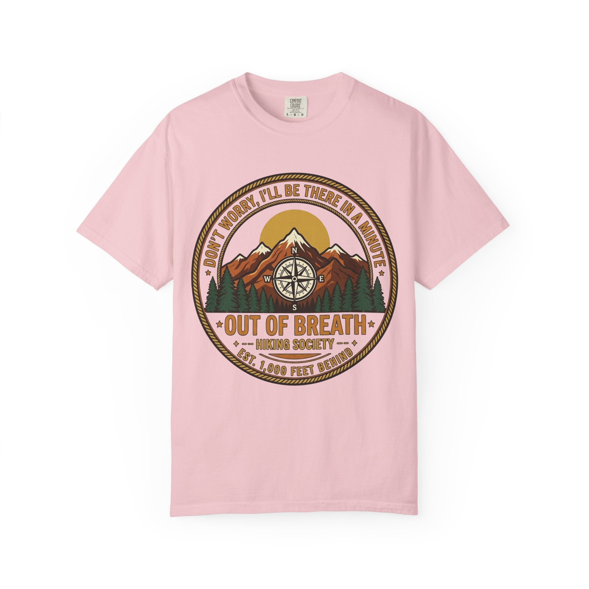 Out of Breath Hiking Society Adult Garment-Dyed T-Shirt