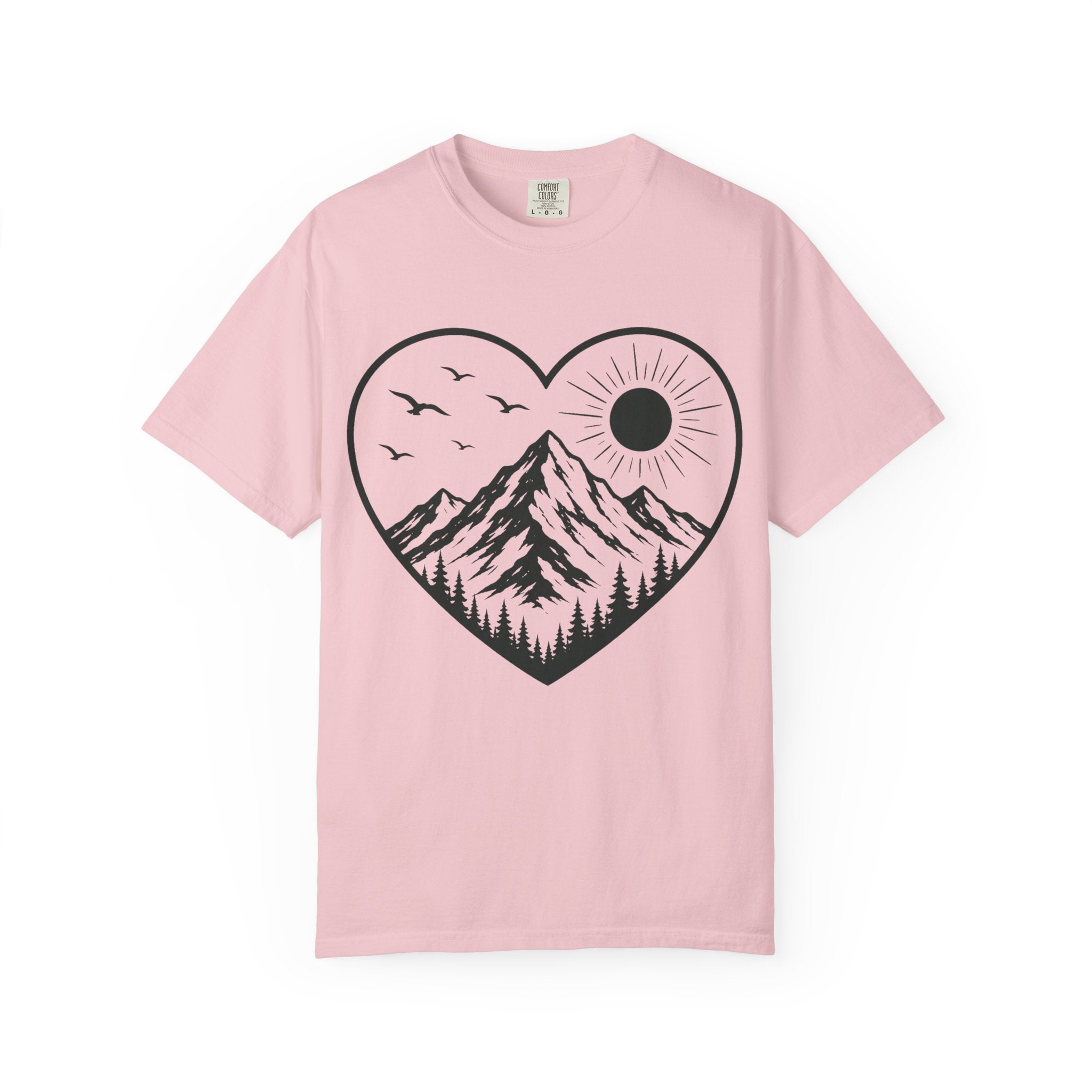 Love the Outdoors Heart Shape Garment-Dyed Adult T-Shirt