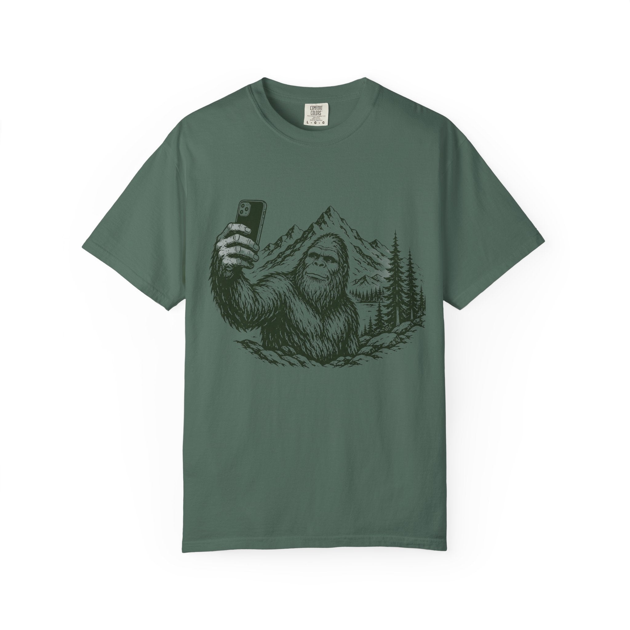 Bigfoot Selfie Garment-Dyed Adult T-Shirt