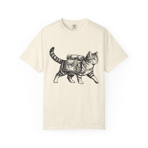 Backpacking Kitty Garment-Dyed Adult T-Shirt