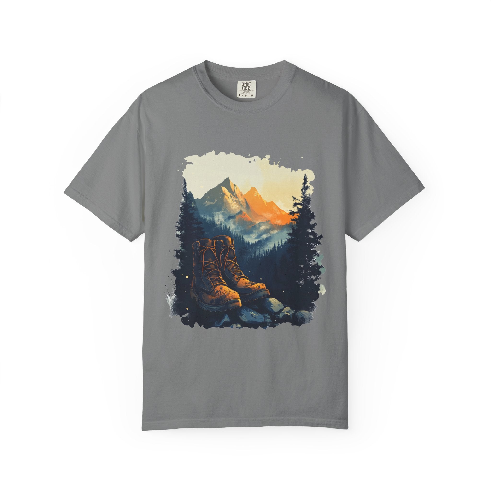 Hiking Boots Mountain View Unisex Garment-Dyed T-Shirt