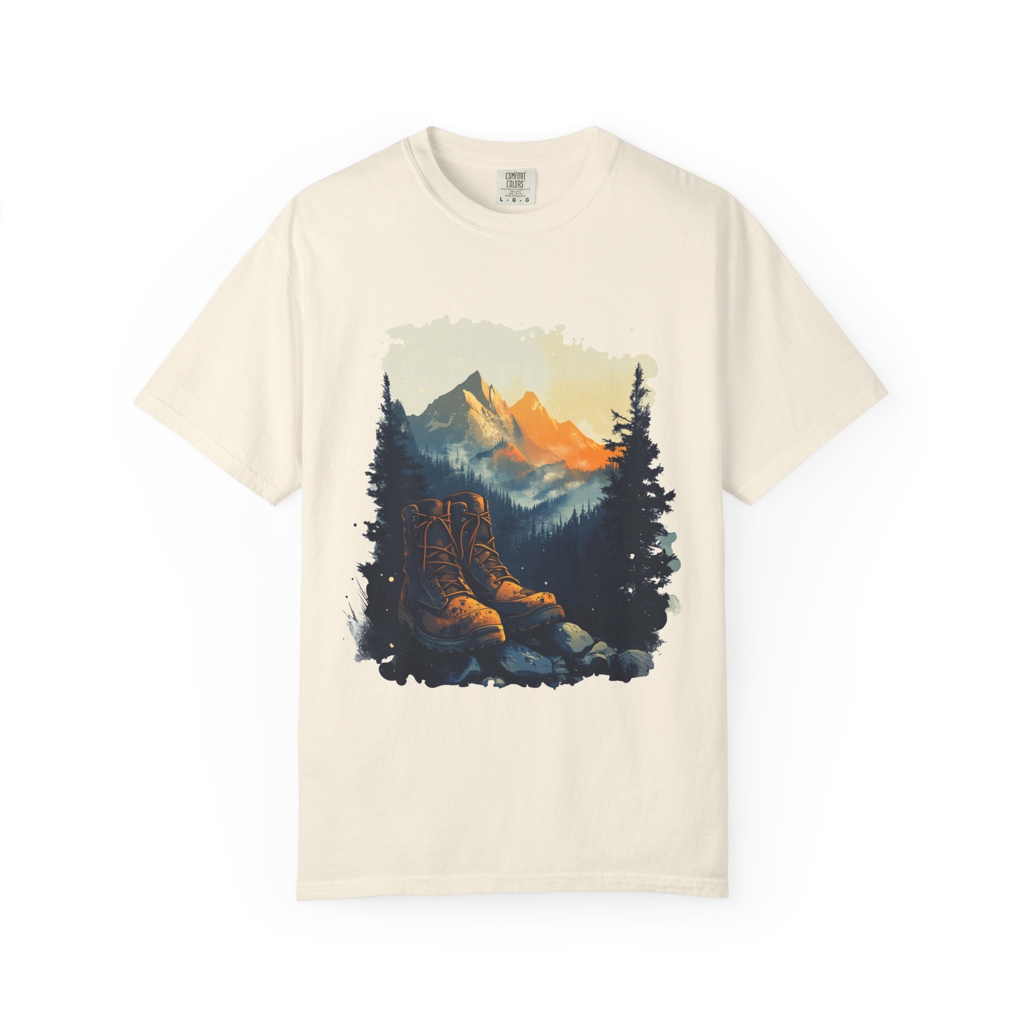Hiking Boots Mountain View Unisex Garment-Dyed T-Shirt