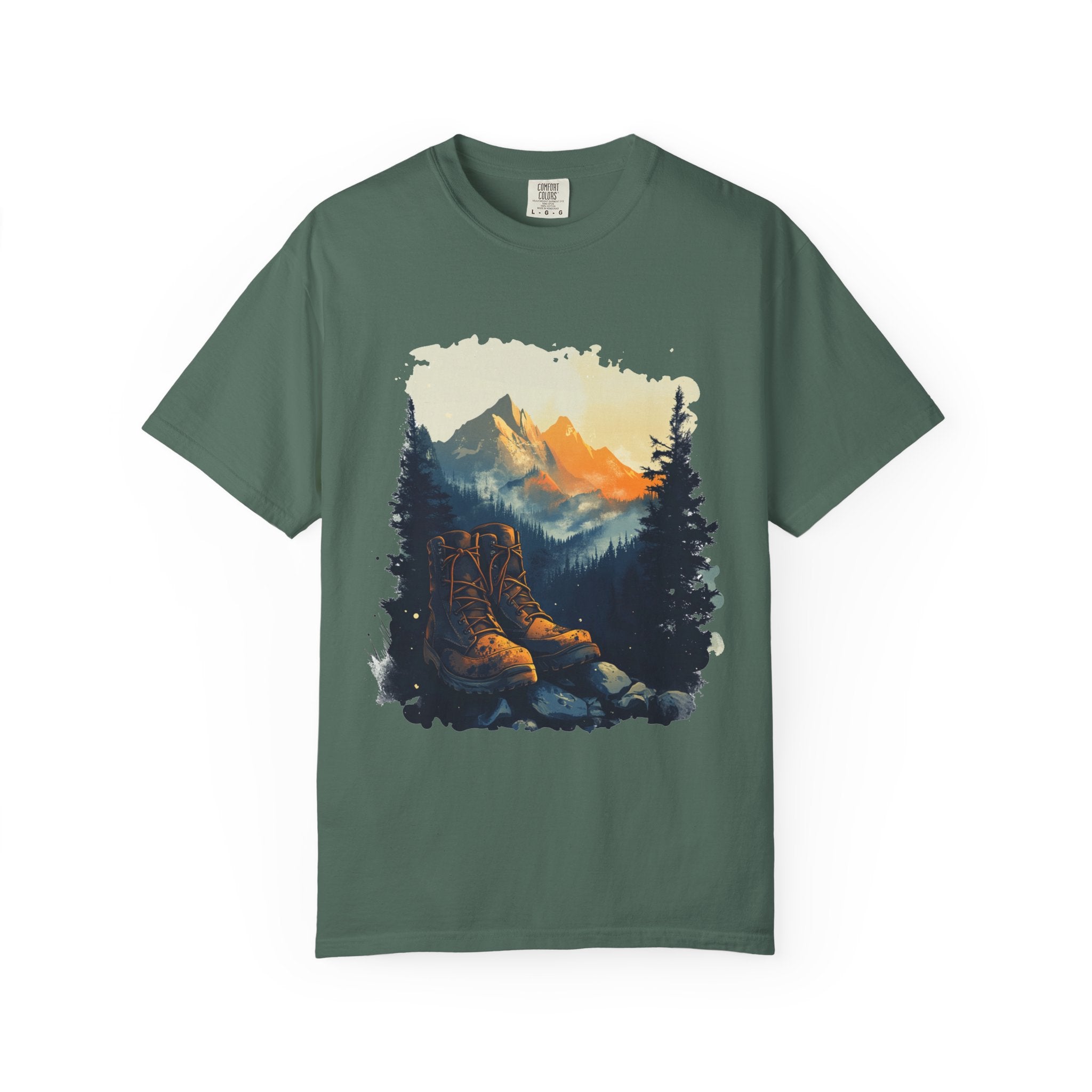 Hiking Boots Mountain View Unisex Garment-Dyed T-Shirt