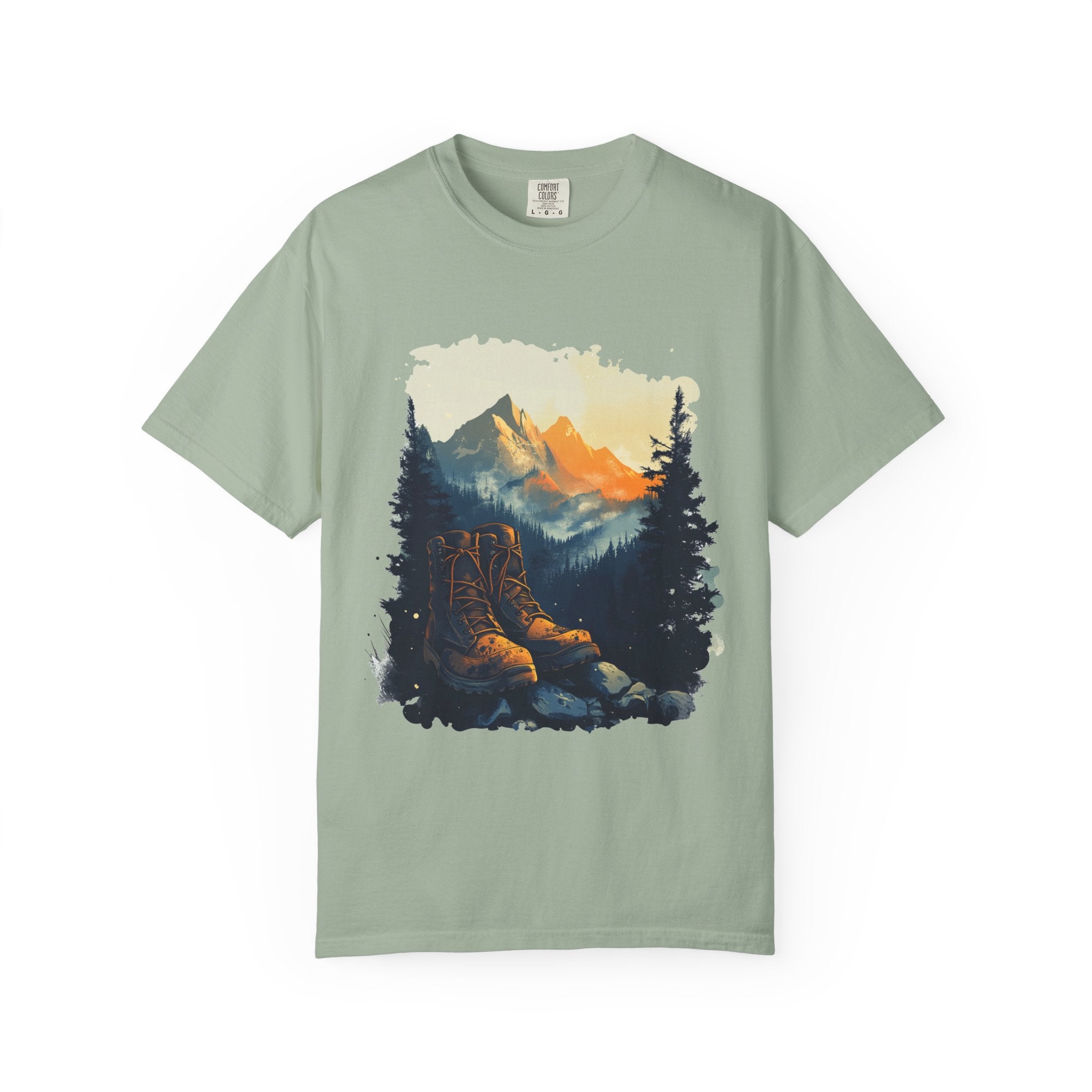Hiking Boots Mountain View Unisex Garment-Dyed T-Shirt