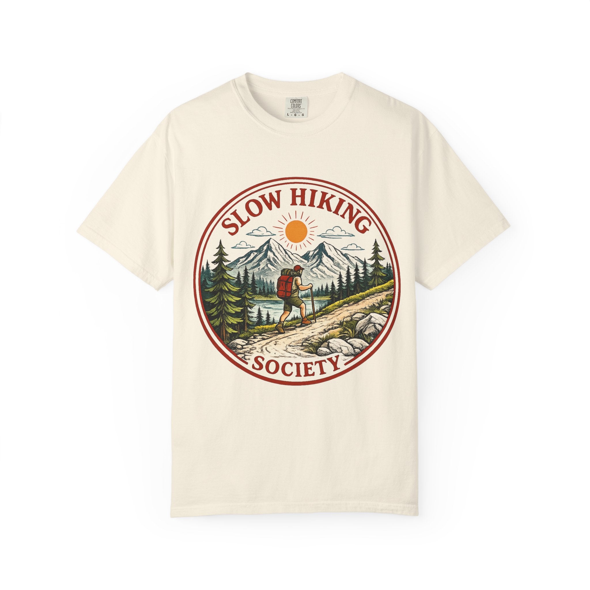 Slow Hiking Scenic Unisex Garment-Dyed T-shirt