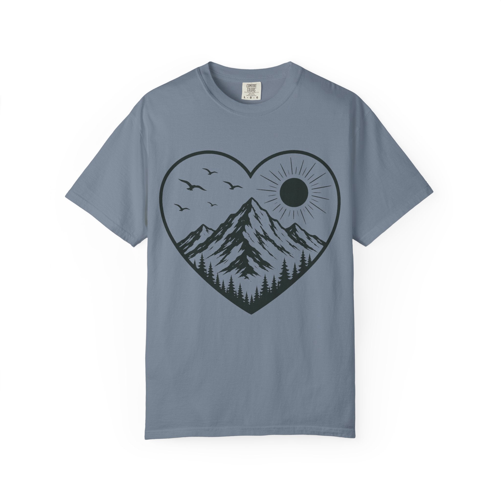 Love the Outdoors Heart Shape Garment-Dyed Adult T-Shirt