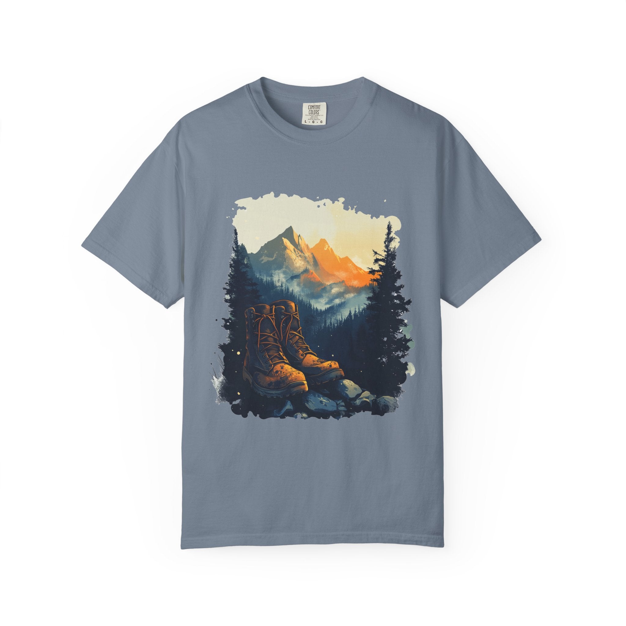 Hiking Boots Mountain View Unisex Garment-Dyed T-Shirt