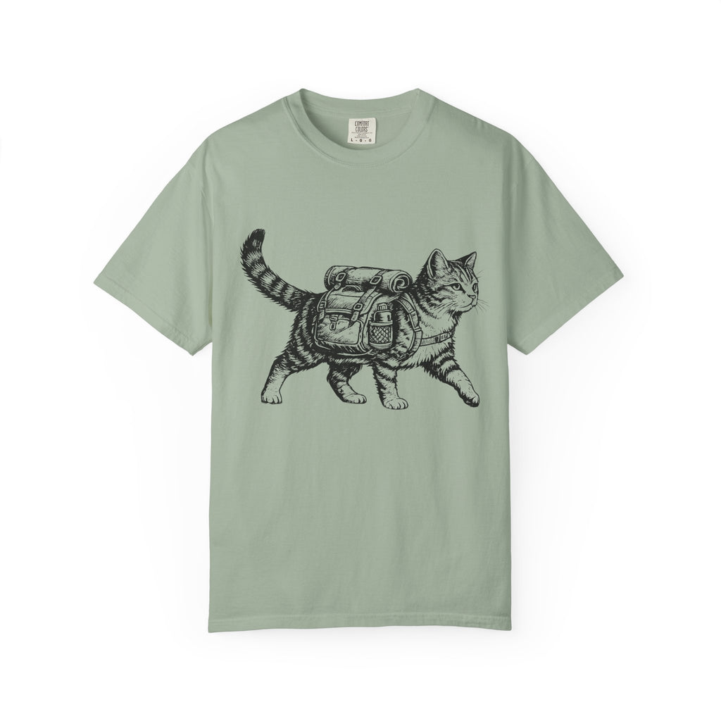 Backpacking Kitty Garment-Dyed Adult T-Shirt