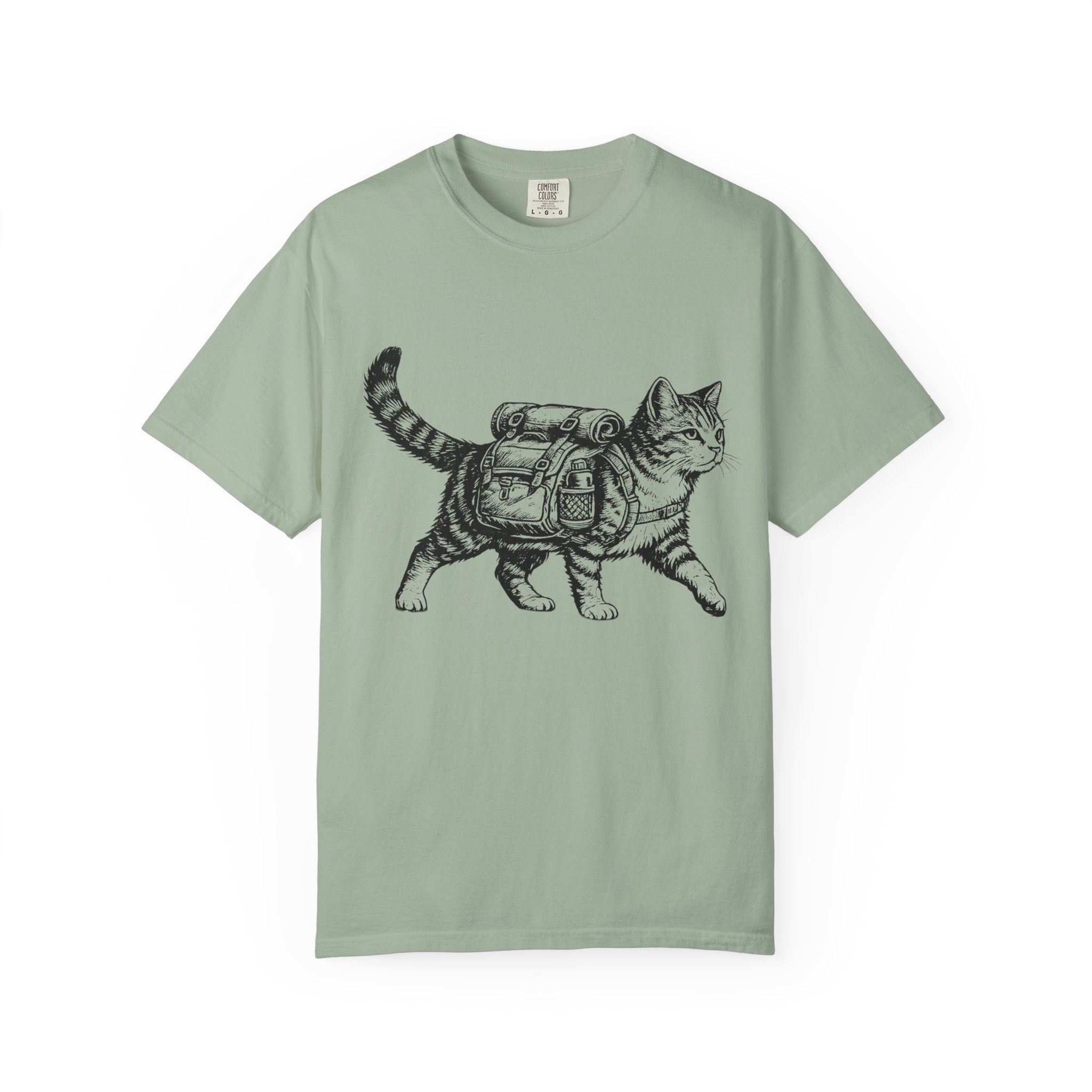 Backpacking Kitty Garment-Dyed Adult T-Shirt