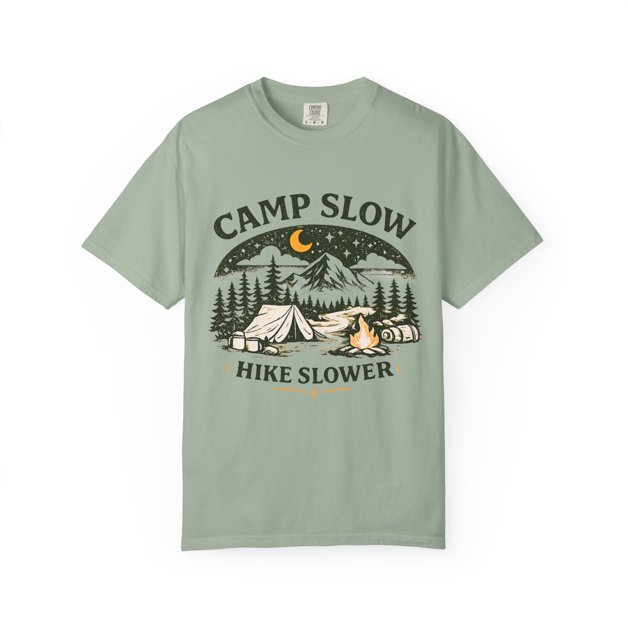 Camp Slow Hike Slower Unisex Garment-Dyed T-shirt