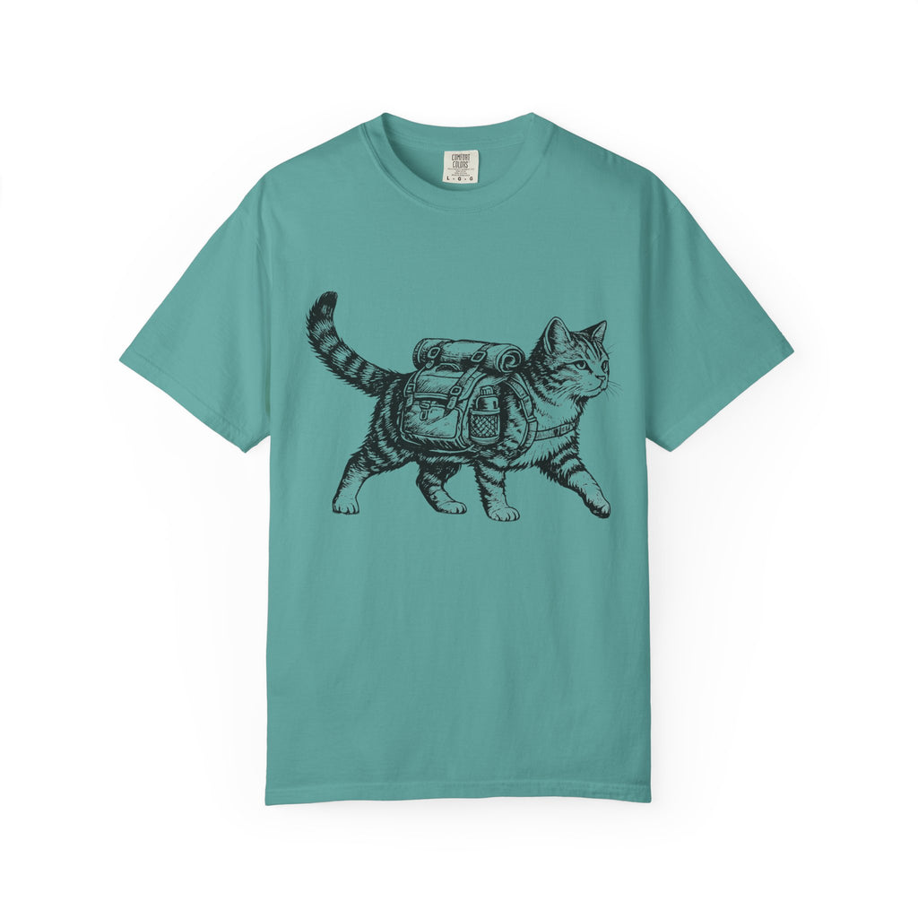 Backpacking Kitty Garment-Dyed Adult T-Shirt