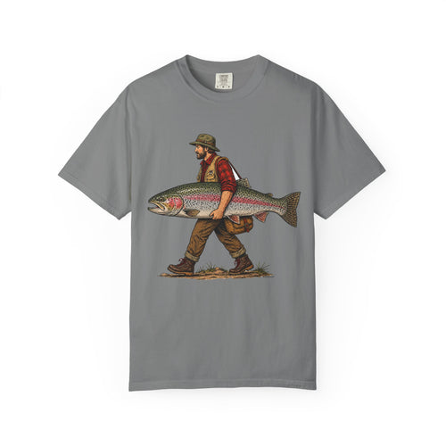 Fisherman - Huge Rainbow Trout Unisex Garment-Dyed Adult T-shirt