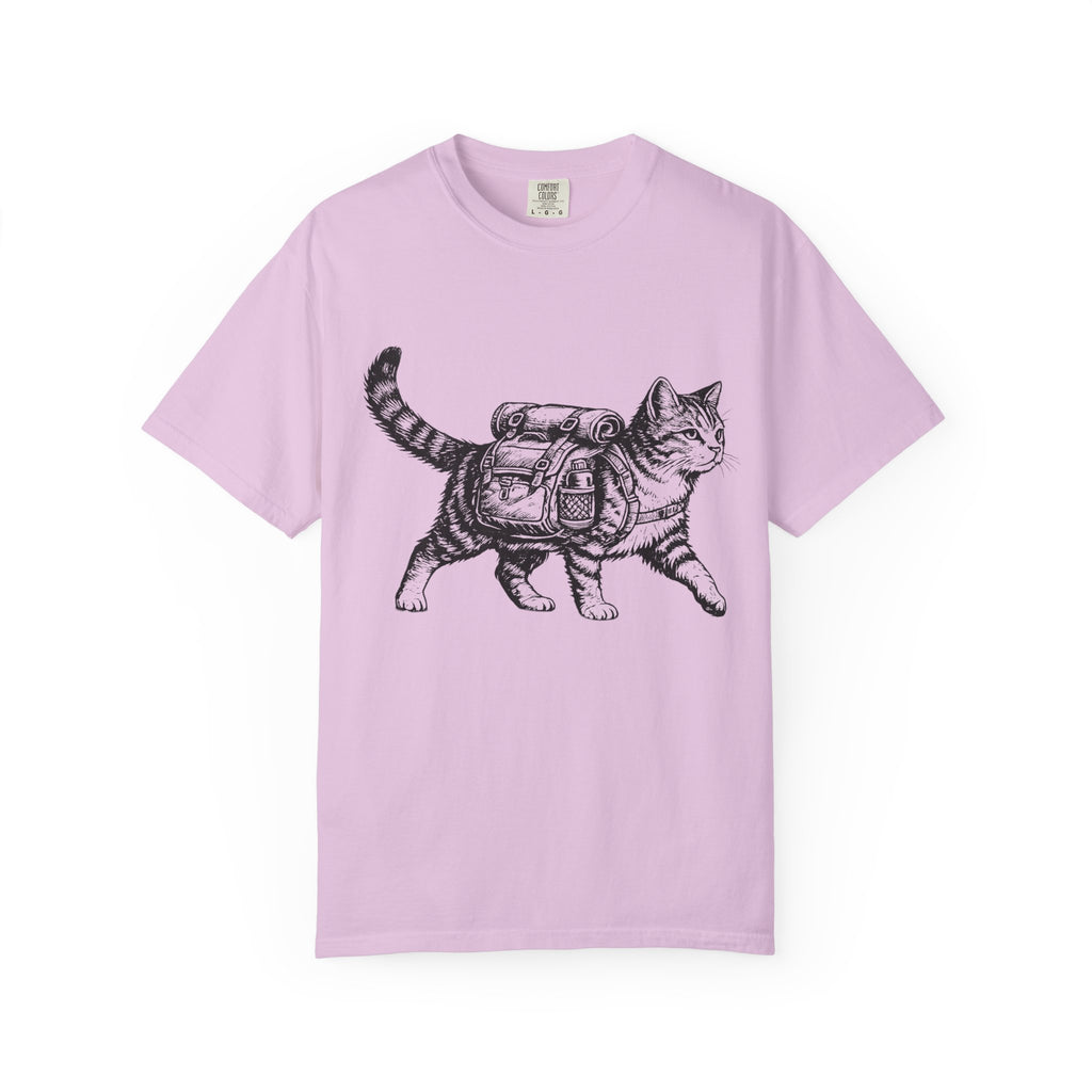 Backpacking Kitty Garment-Dyed Adult T-Shirt