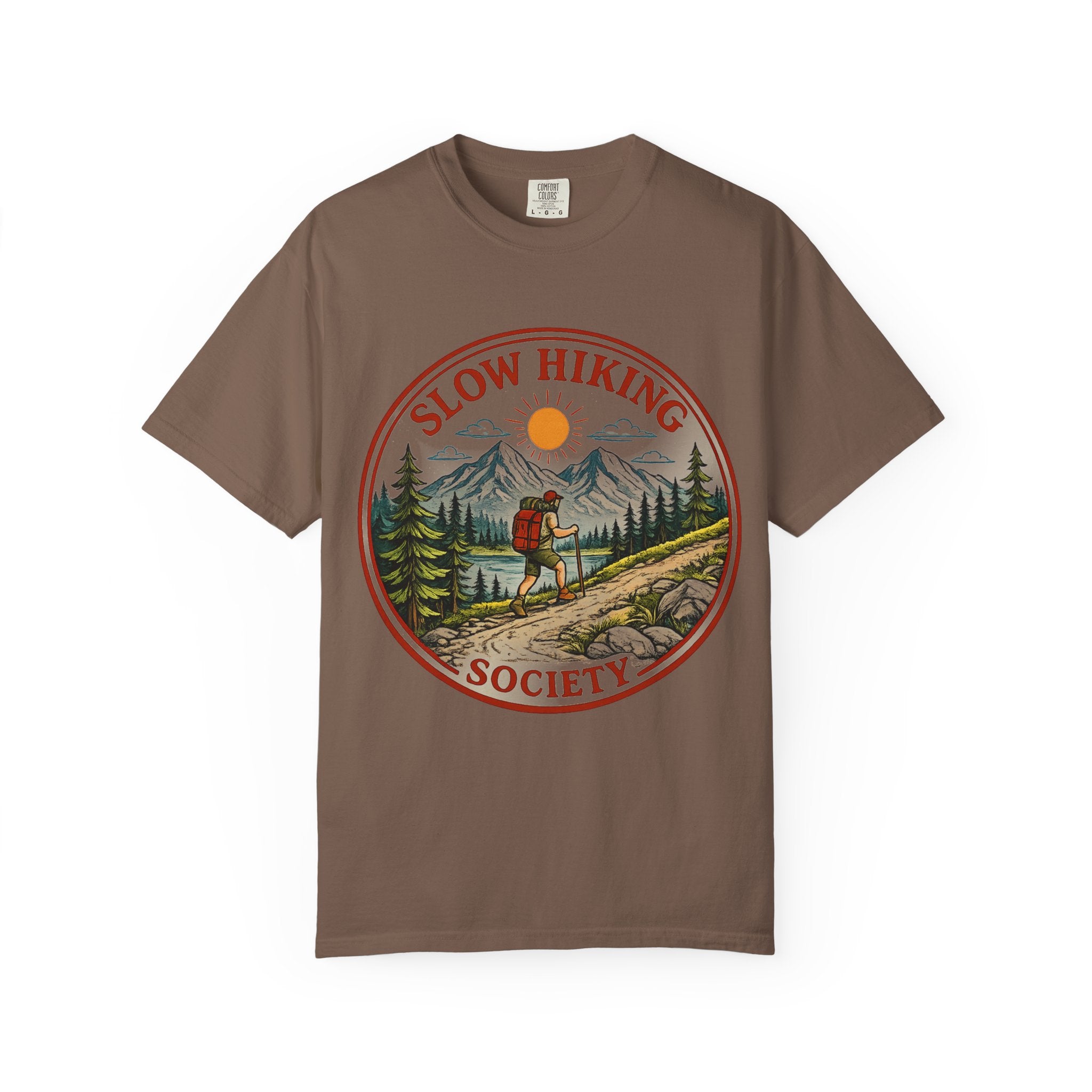 Slow Hiking Scenic Unisex Garment-Dyed T-shirt