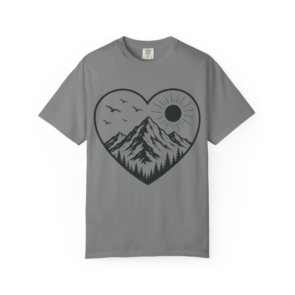Love the Outdoors Heart Shape Garment-Dyed Adult T-Shirt