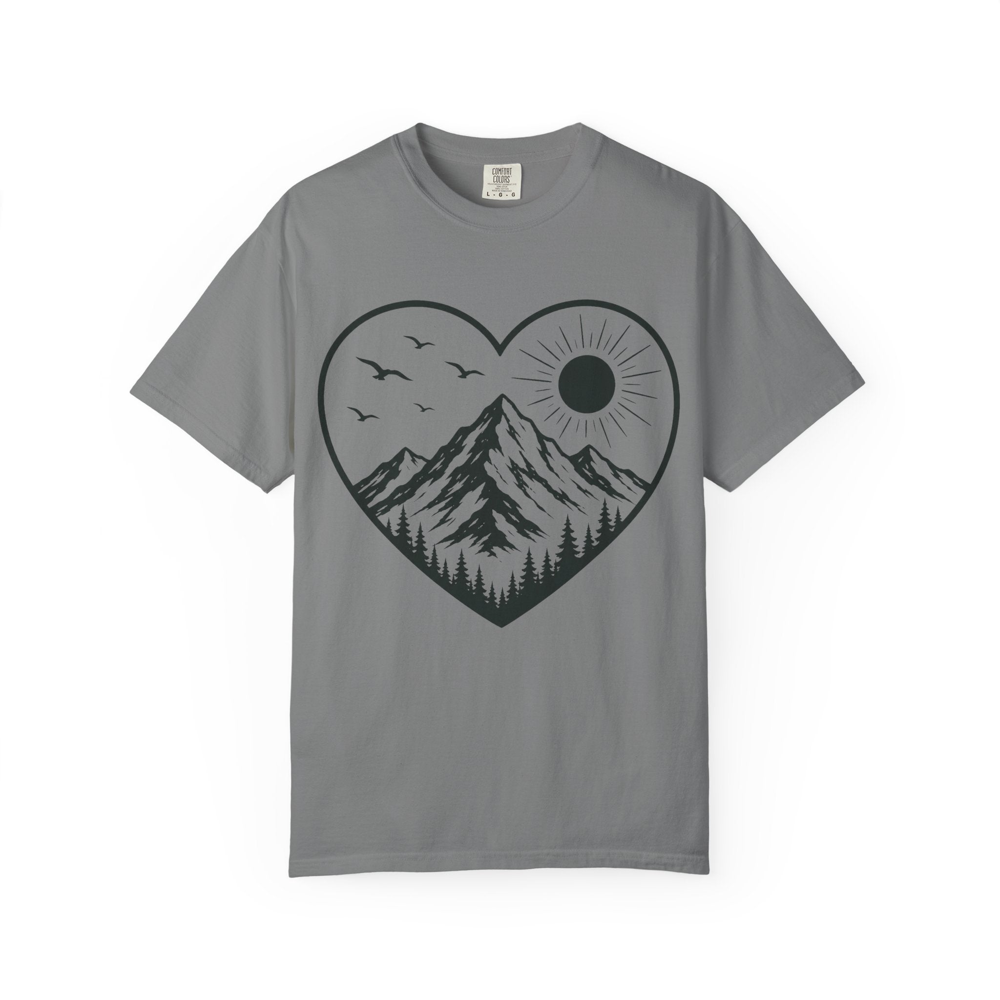 Love the Outdoors Heart Shape Garment-Dyed Adult T-Shirt