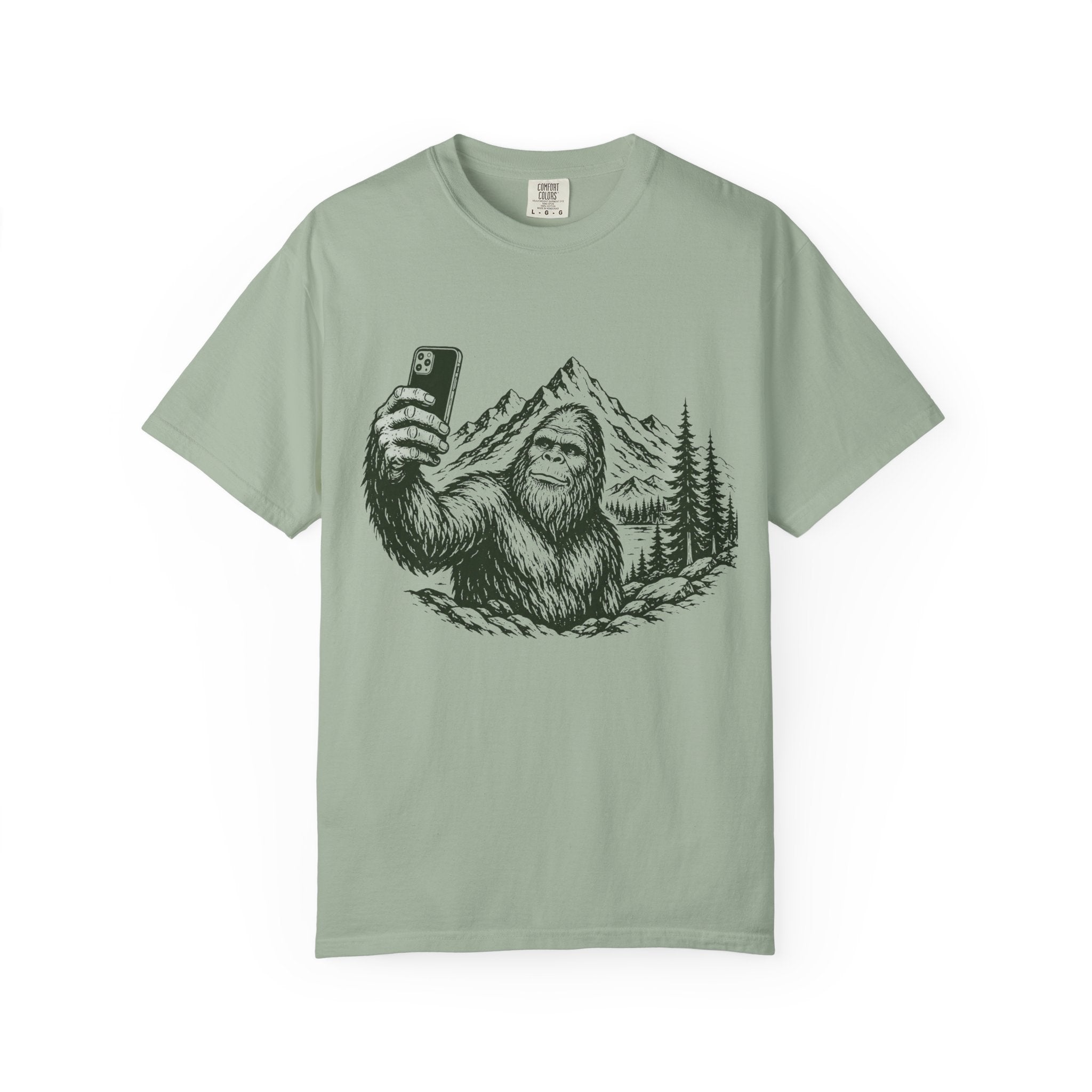 Bigfoot Selfie Garment-Dyed Adult T-Shirt