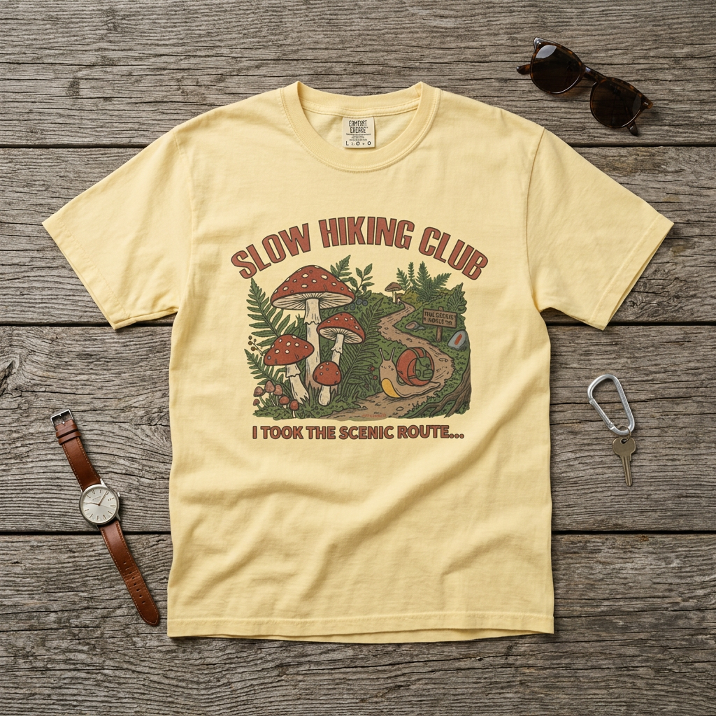 Slow Hiking Club Unisex Garment-Dyed Adult T-shirt