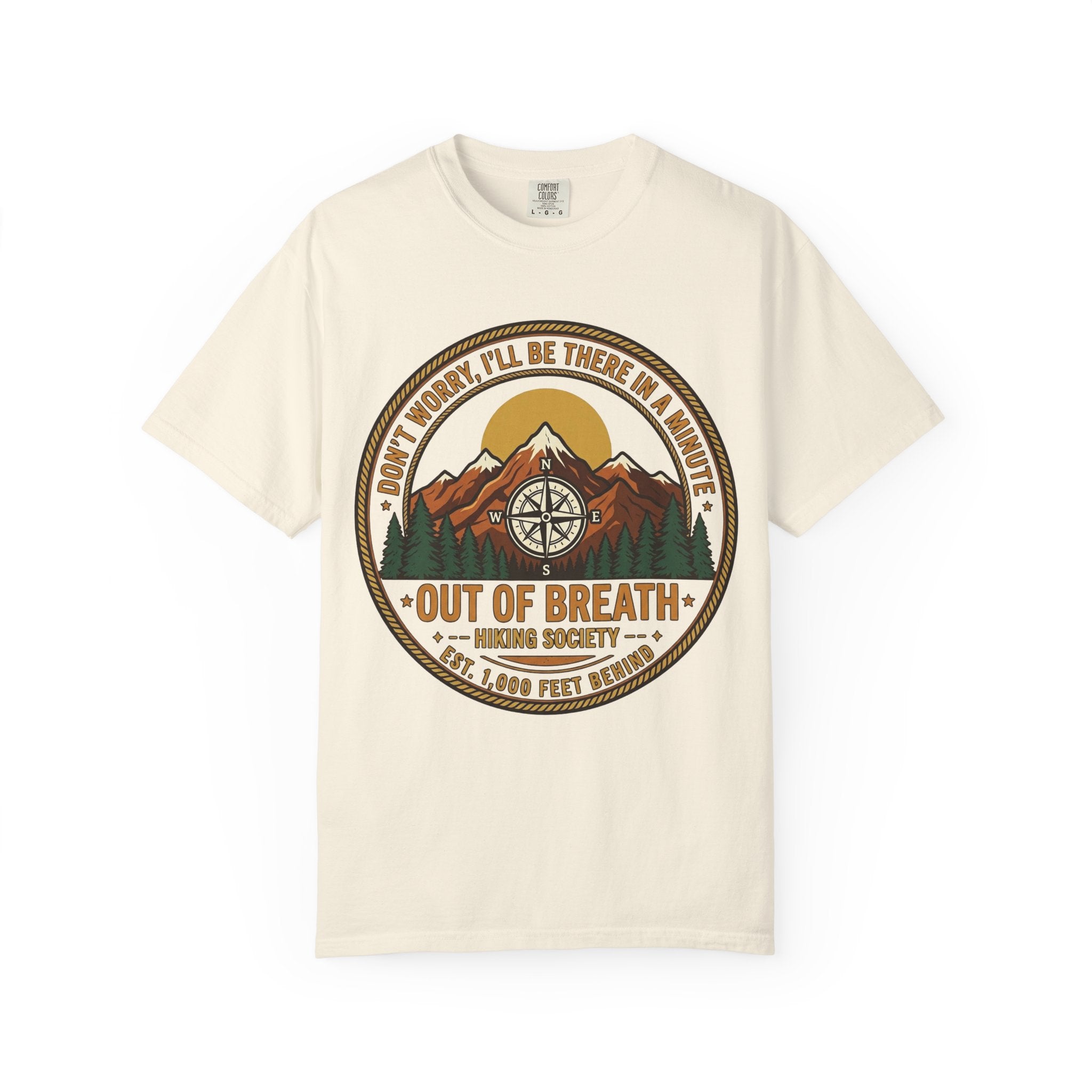 Out of Breath Hiking Society Adult Garment-Dyed T-Shirt