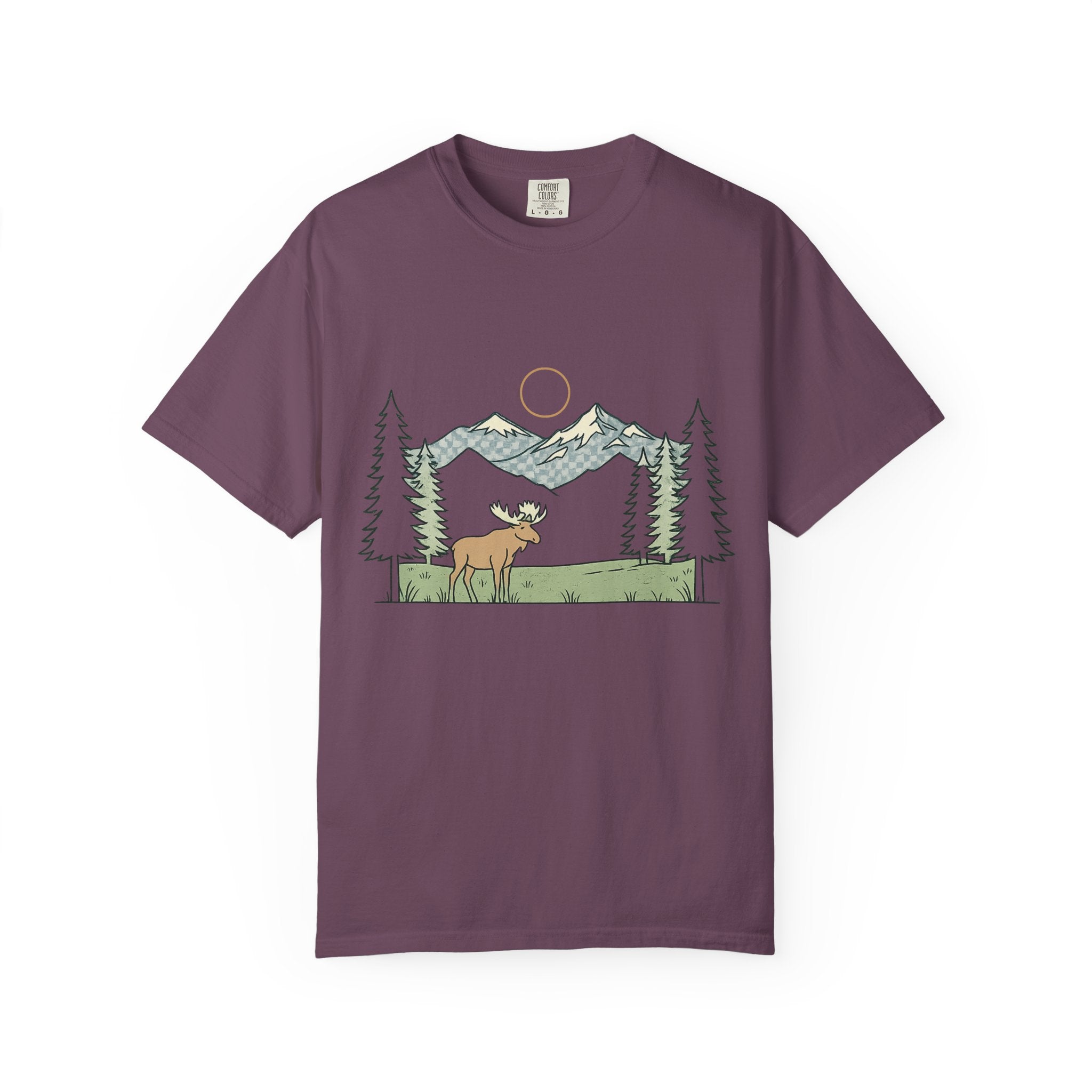 Moose Mountain Print – Garment-Dyed Adult T-Shirt