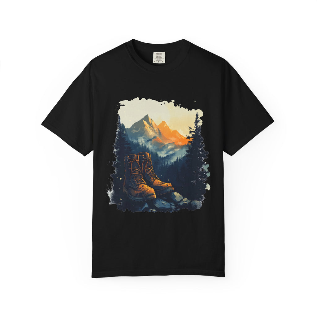 Hiking Boots Mountain View Unisex Garment-Dyed T-Shirt