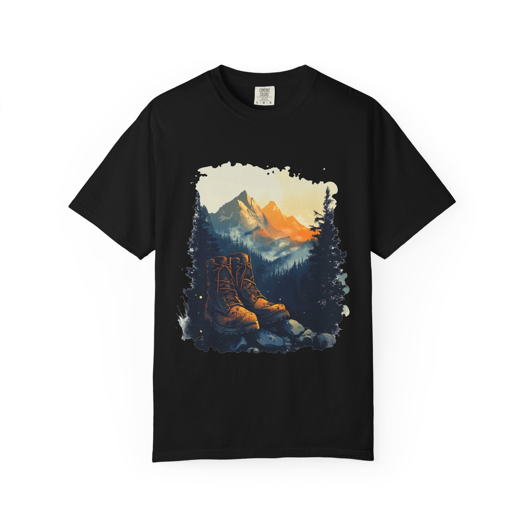 Hiking Boots Mountain View Unisex Garment-Dyed T-Shirt