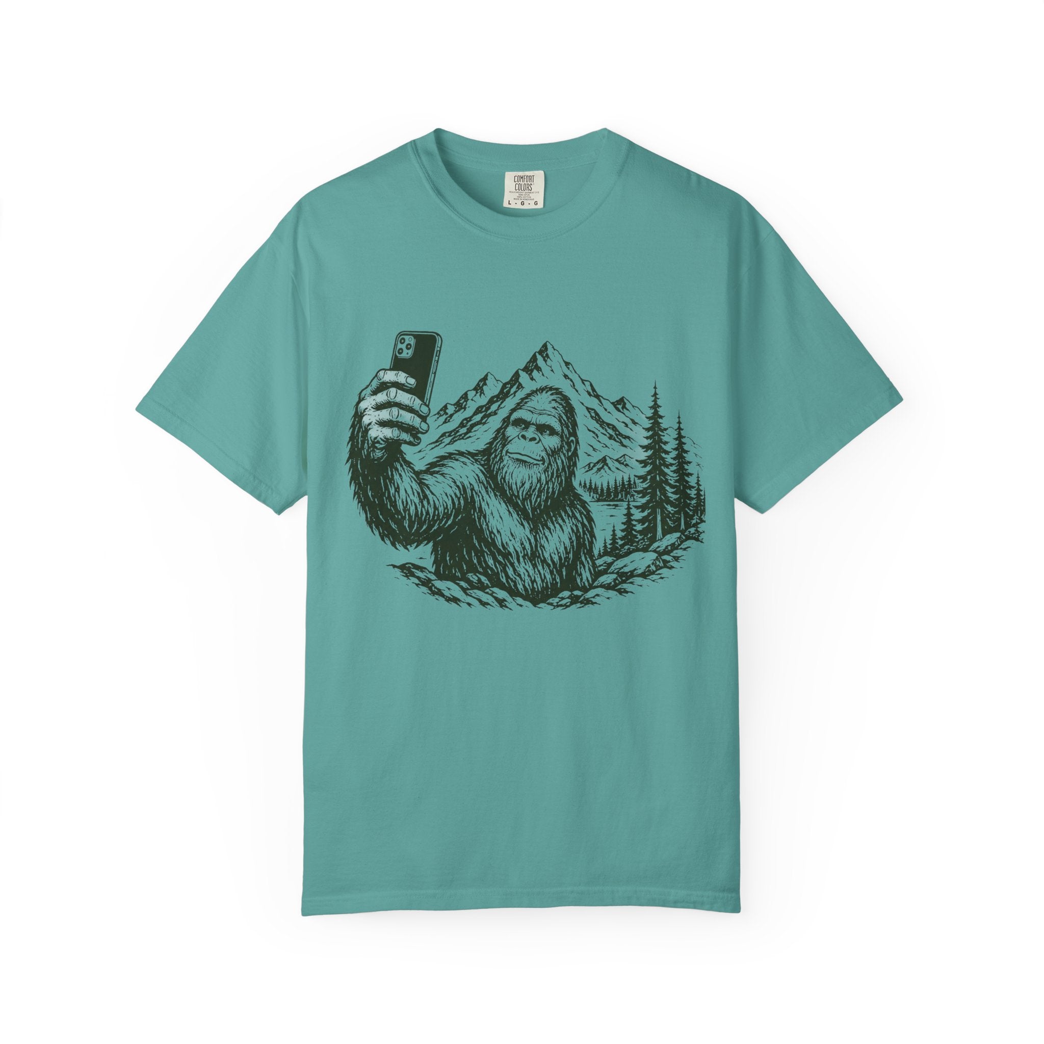 Bigfoot Selfie Garment-Dyed Adult T-Shirt