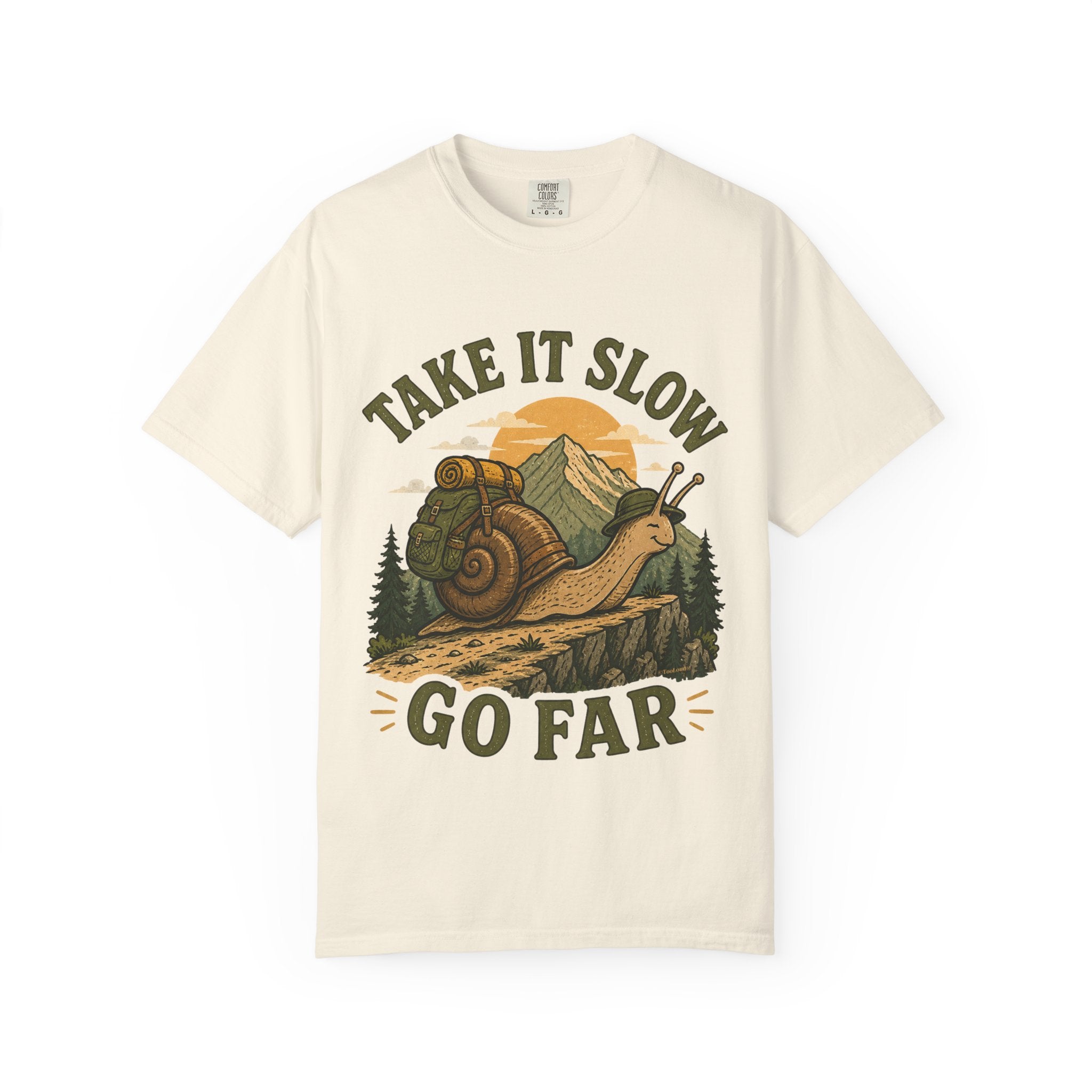 Take It Slow, Go Far – Unisex Garment-Dyed Adult T-Shirt