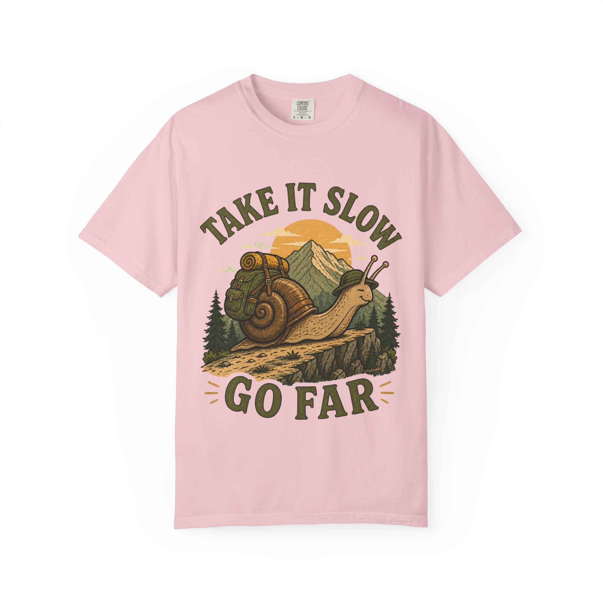 Take It Slow, Go Far – Unisex Garment-Dyed Adult T-Shirt