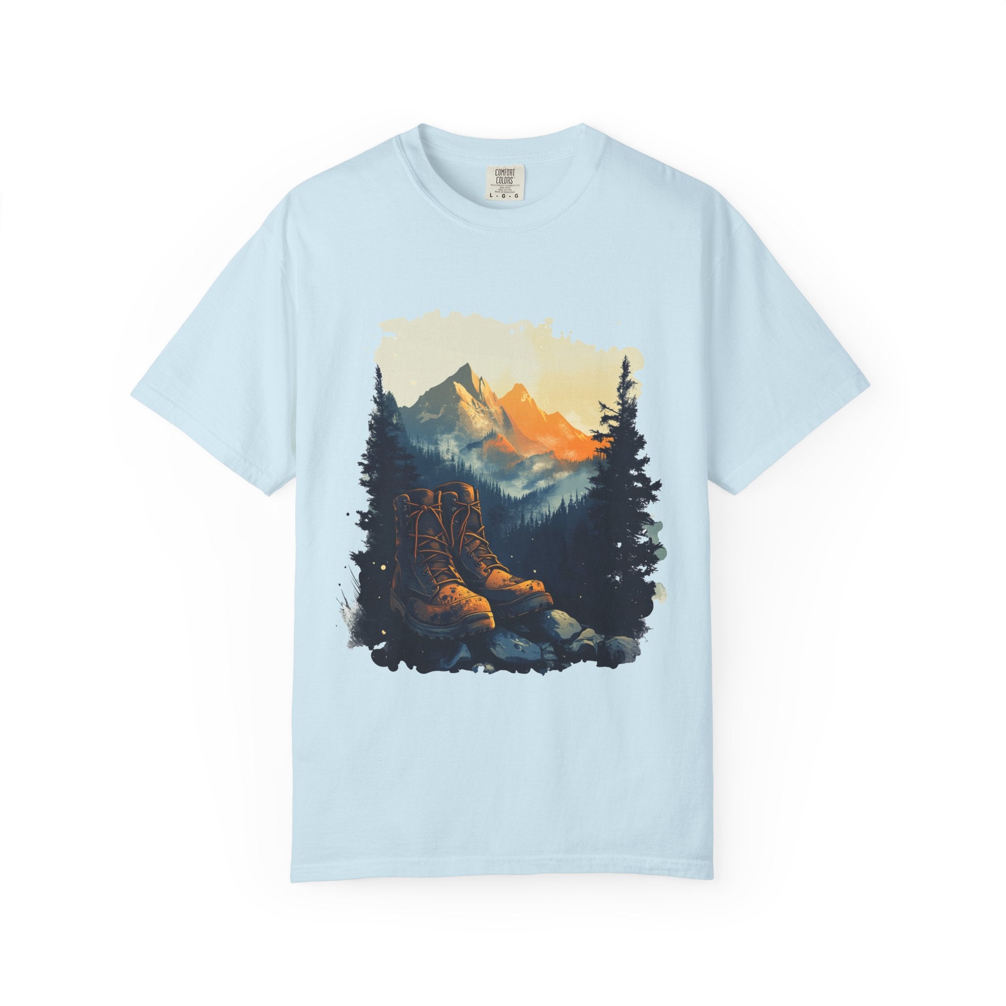 Hiking Boots Mountain View Unisex Garment-Dyed T-Shirt