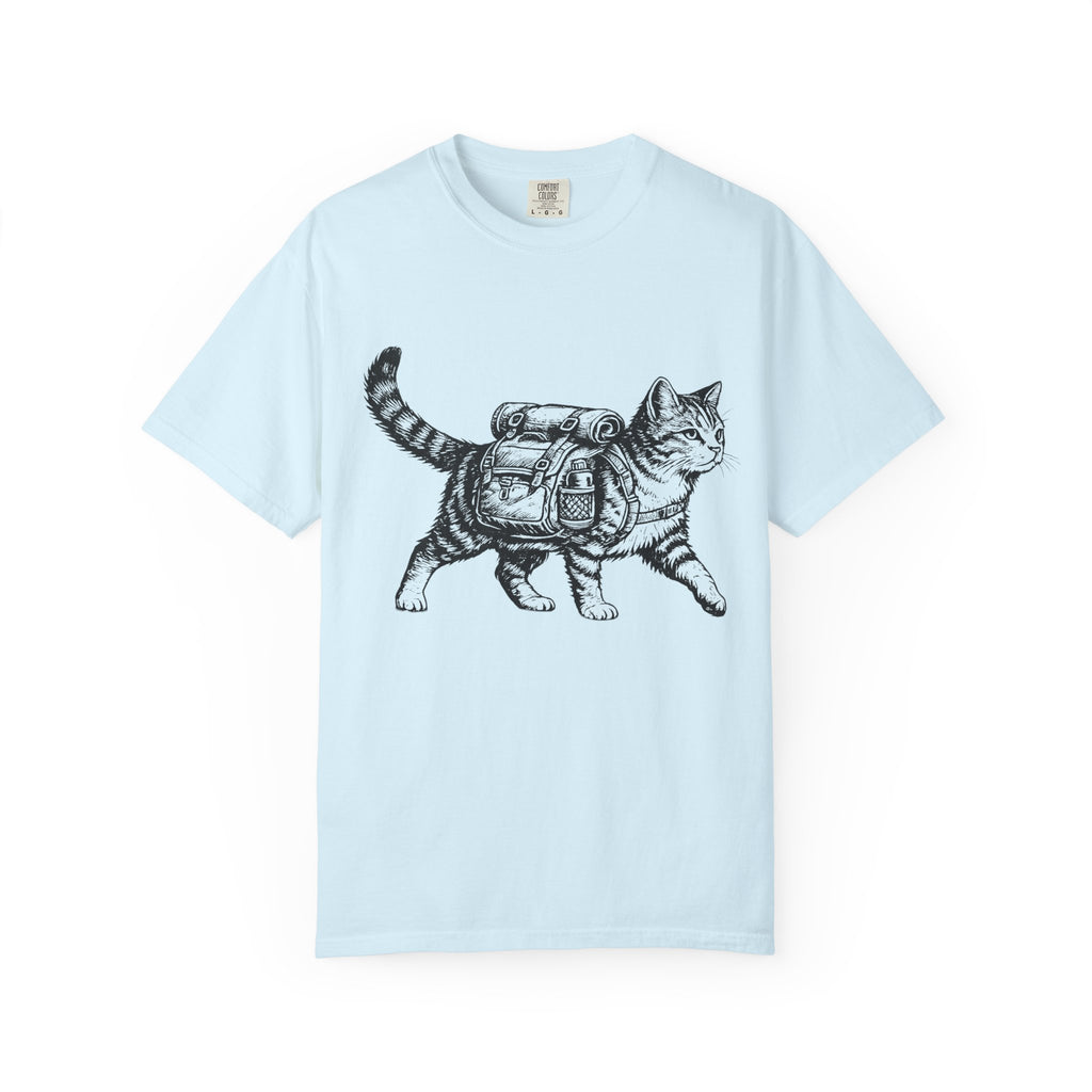 Backpacking Kitty Garment-Dyed Adult T-Shirt