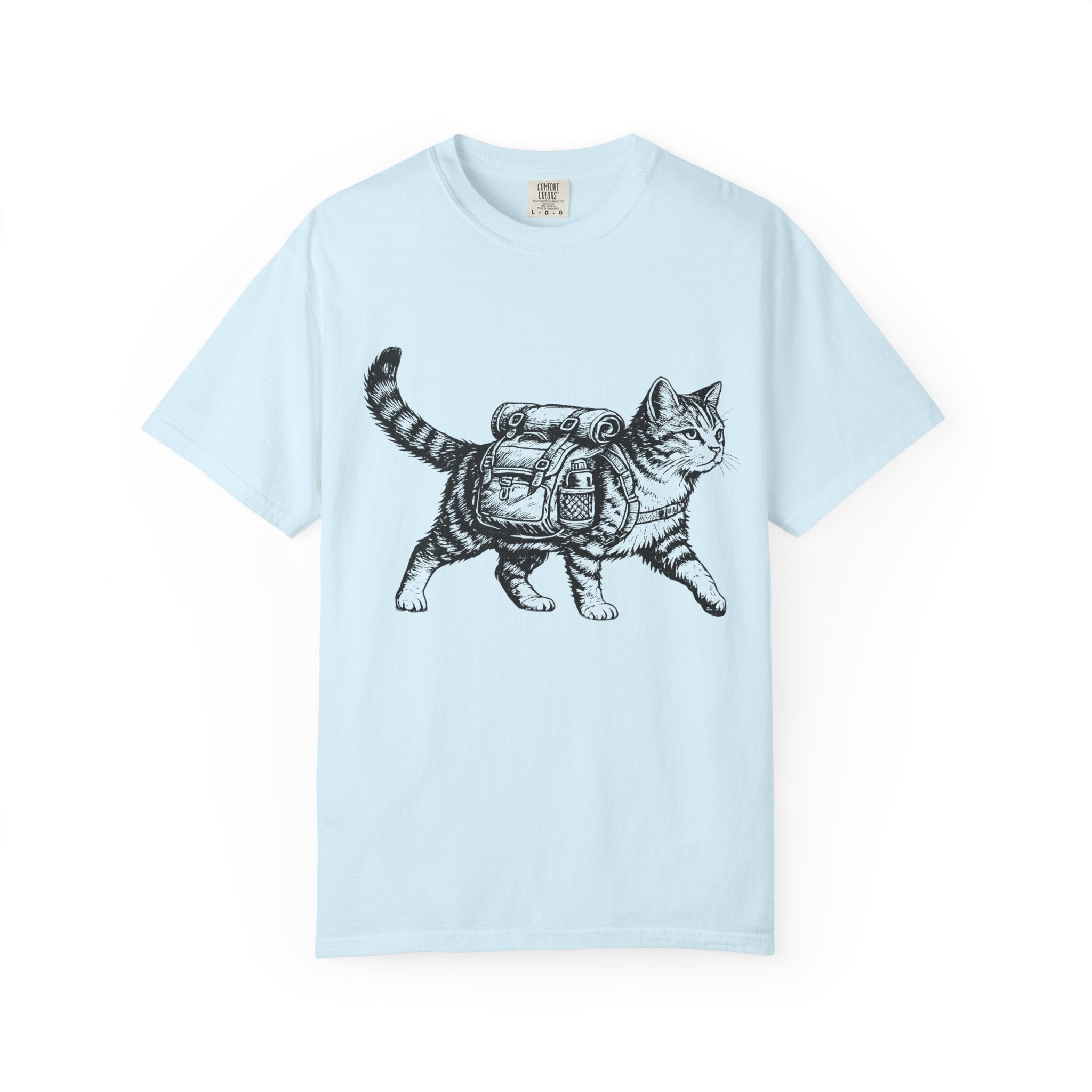 Backpacking Kitty Garment-Dyed Adult T-Shirt