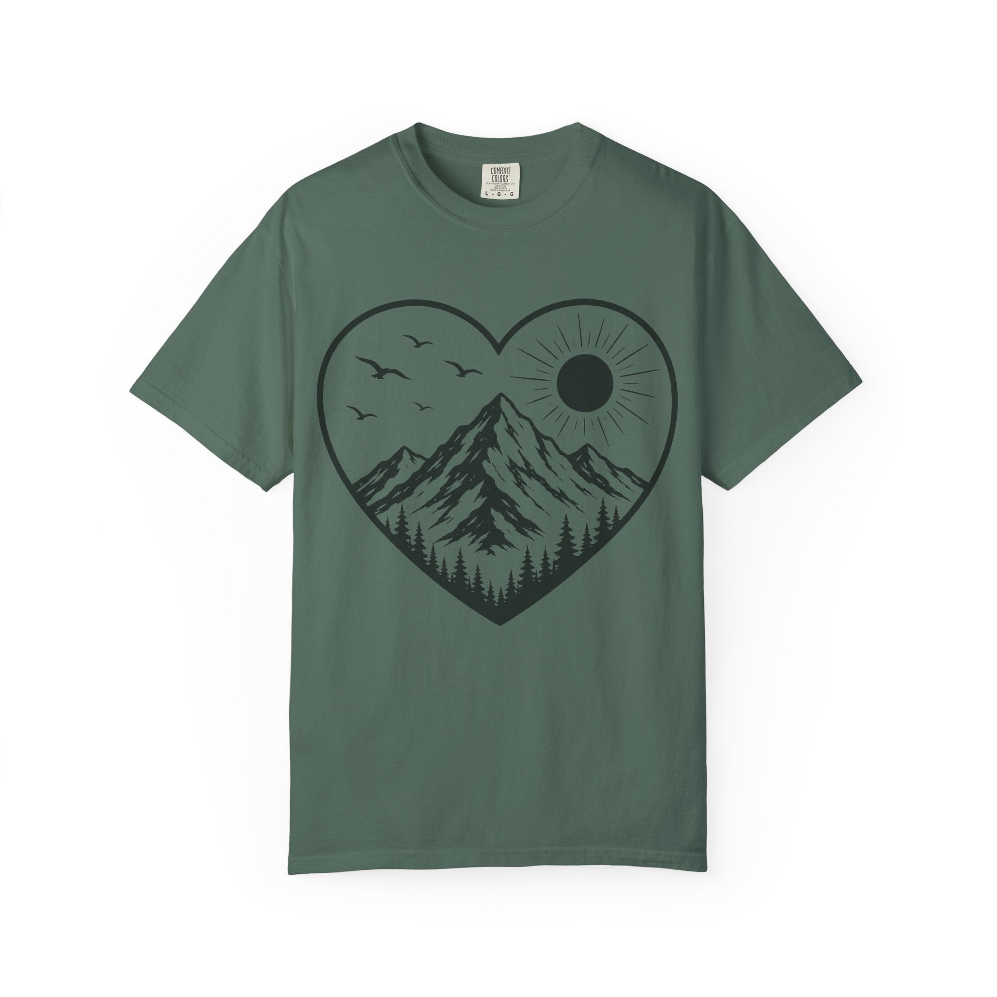 Love the Outdoors Heart Shape Garment-Dyed Adult T-Shirt