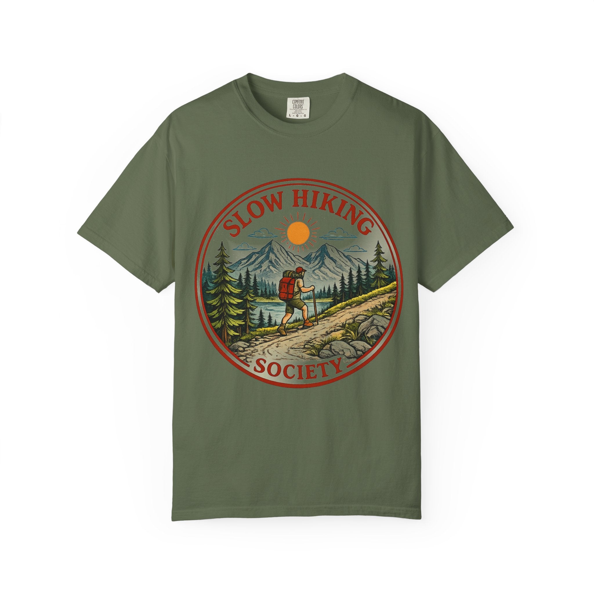 Slow Hiking Scenic Unisex Garment-Dyed T-shirt