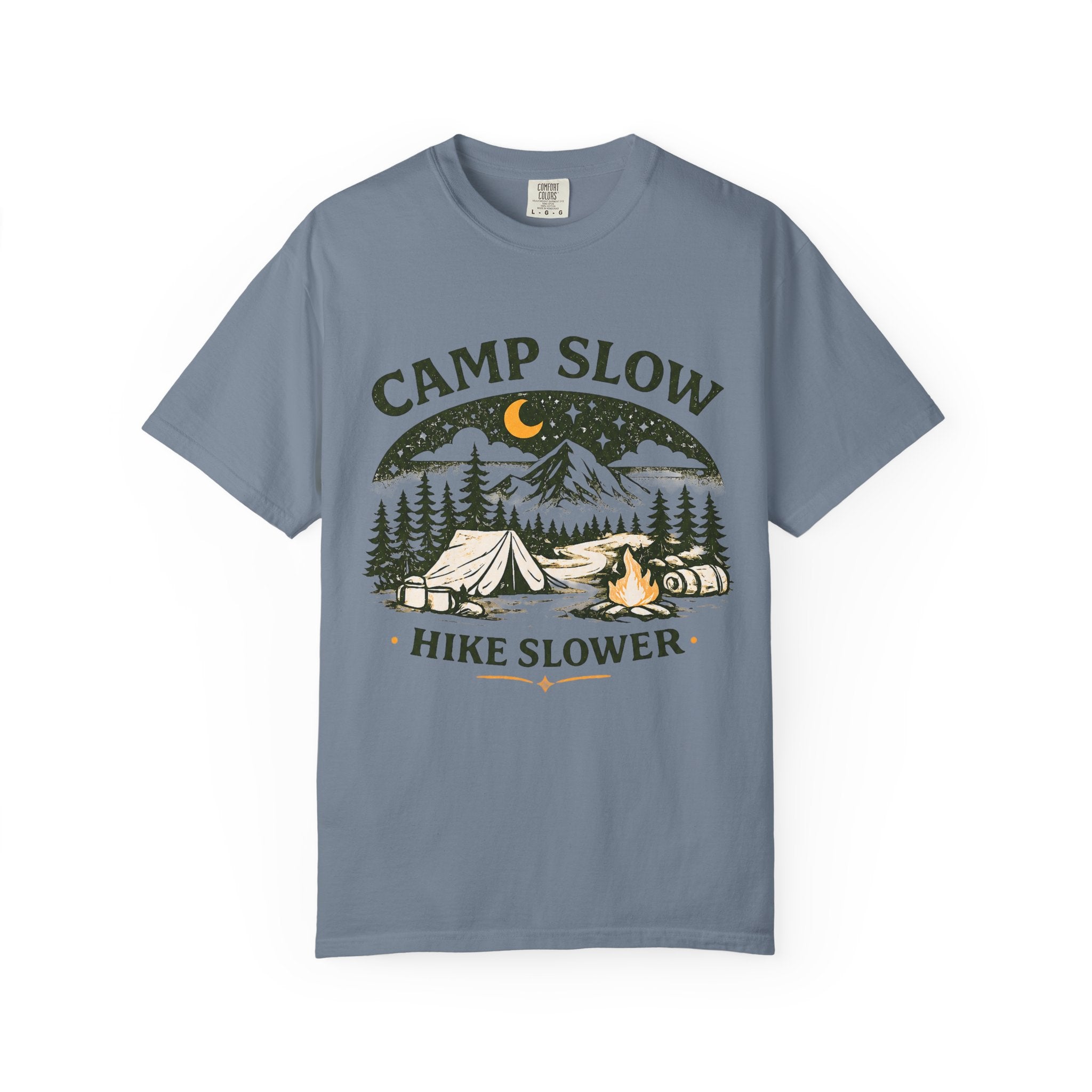 Camp Slow Hike Slower Unisex Garment-Dyed T-shirt