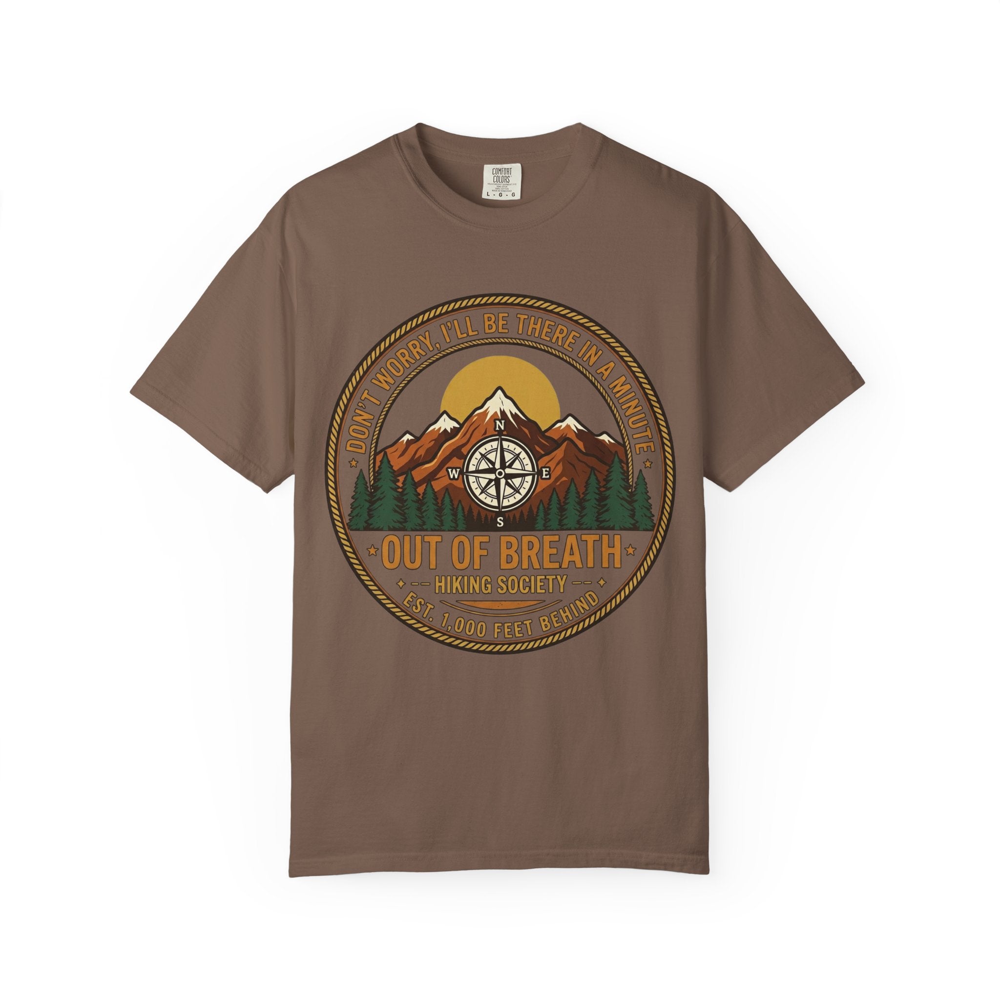 Out of Breath Hiking Society Adult Garment-Dyed T-Shirt