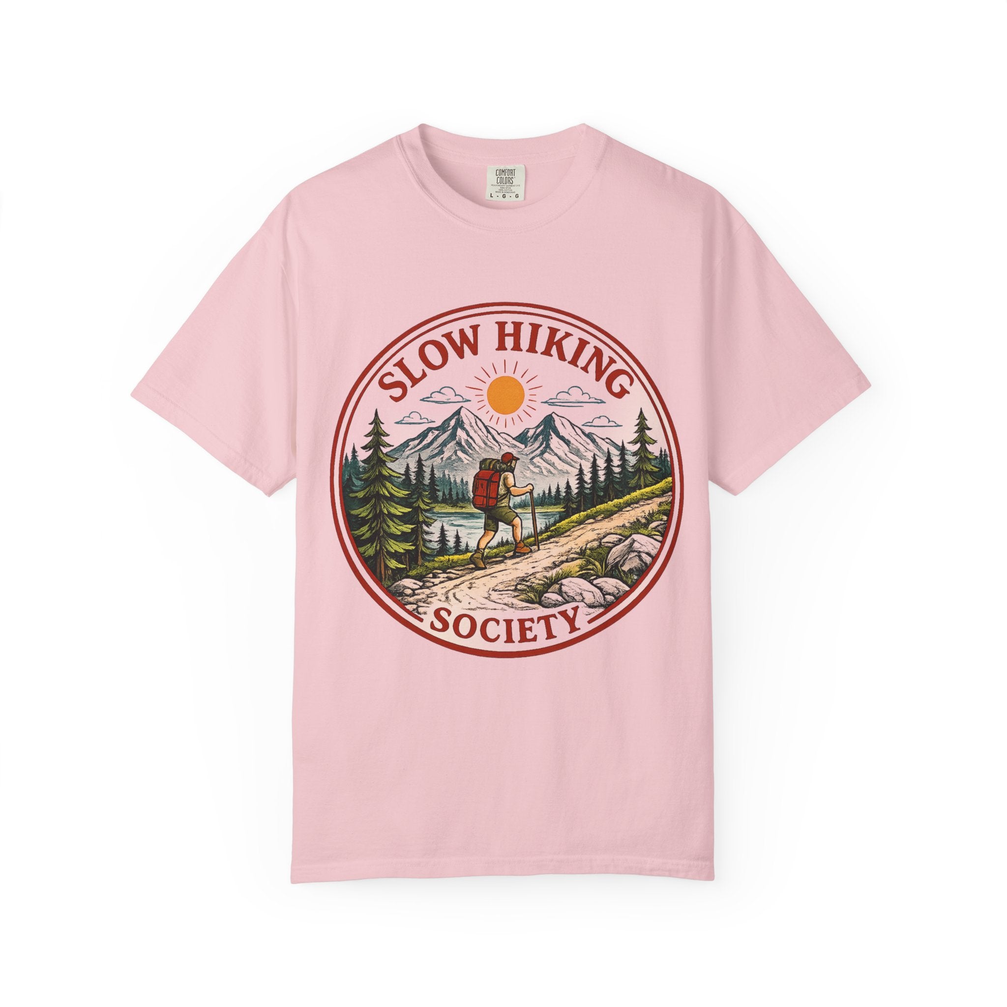 Slow Hiking Scenic Unisex Garment-Dyed T-shirt