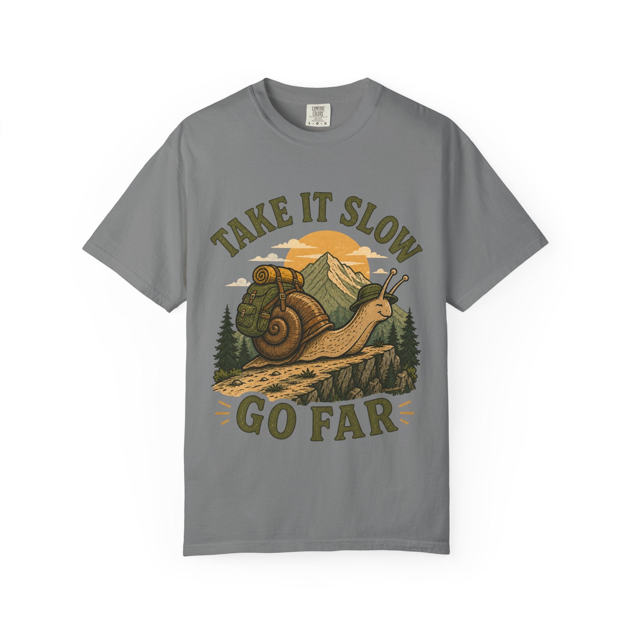 Take It Slow, Go Far – Unisex Garment-Dyed Adult T-Shirt