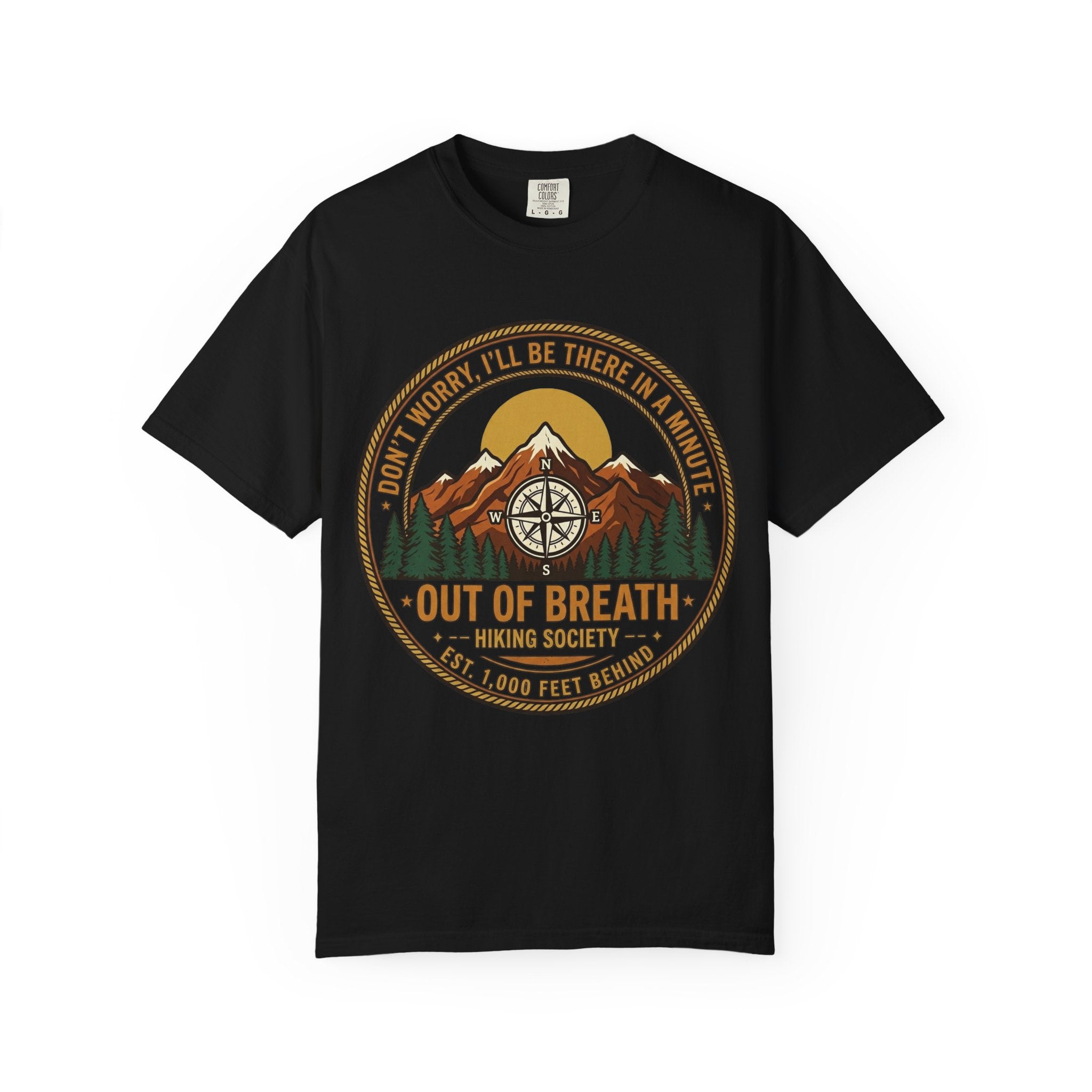 Out of Breath Hiking Society Adult Garment-Dyed T-Shirt