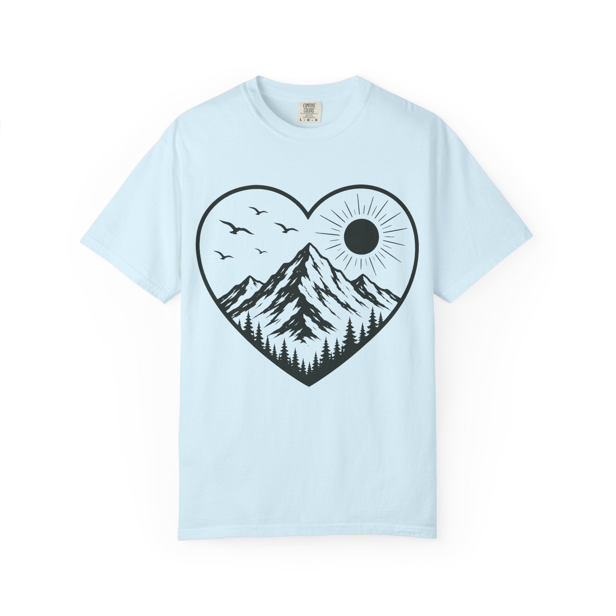 Love the Outdoors Heart Shape Garment-Dyed Adult T-Shirt